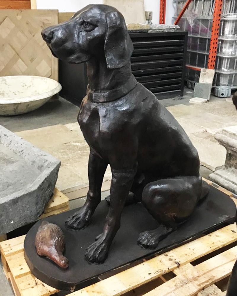 Antique cast Labrador retriever, originally from France, circa 1920.

Measurements: 15 3/4