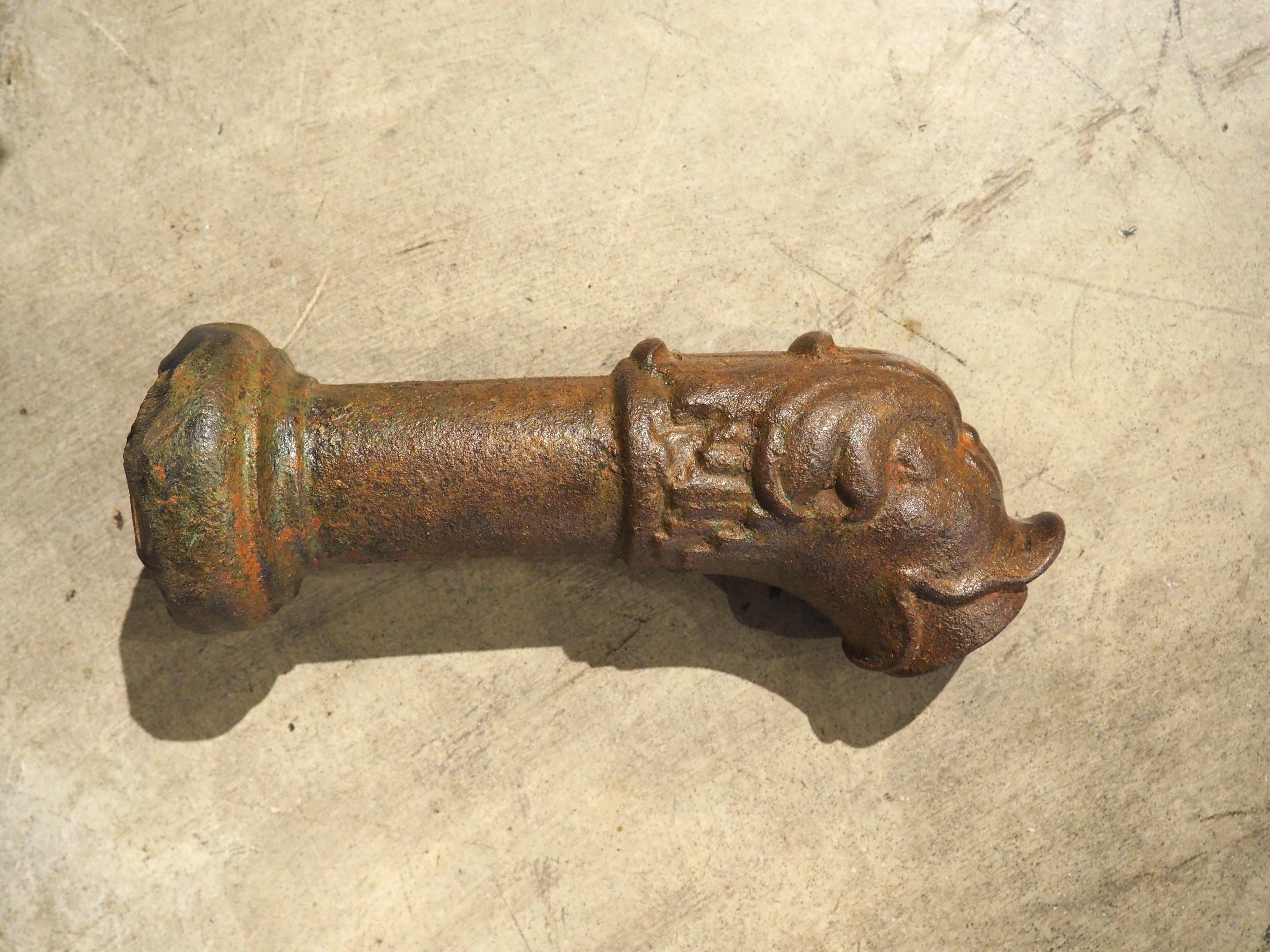 Antique Cast Iron Dolphin Fountain Spout from France, 19th Century 4