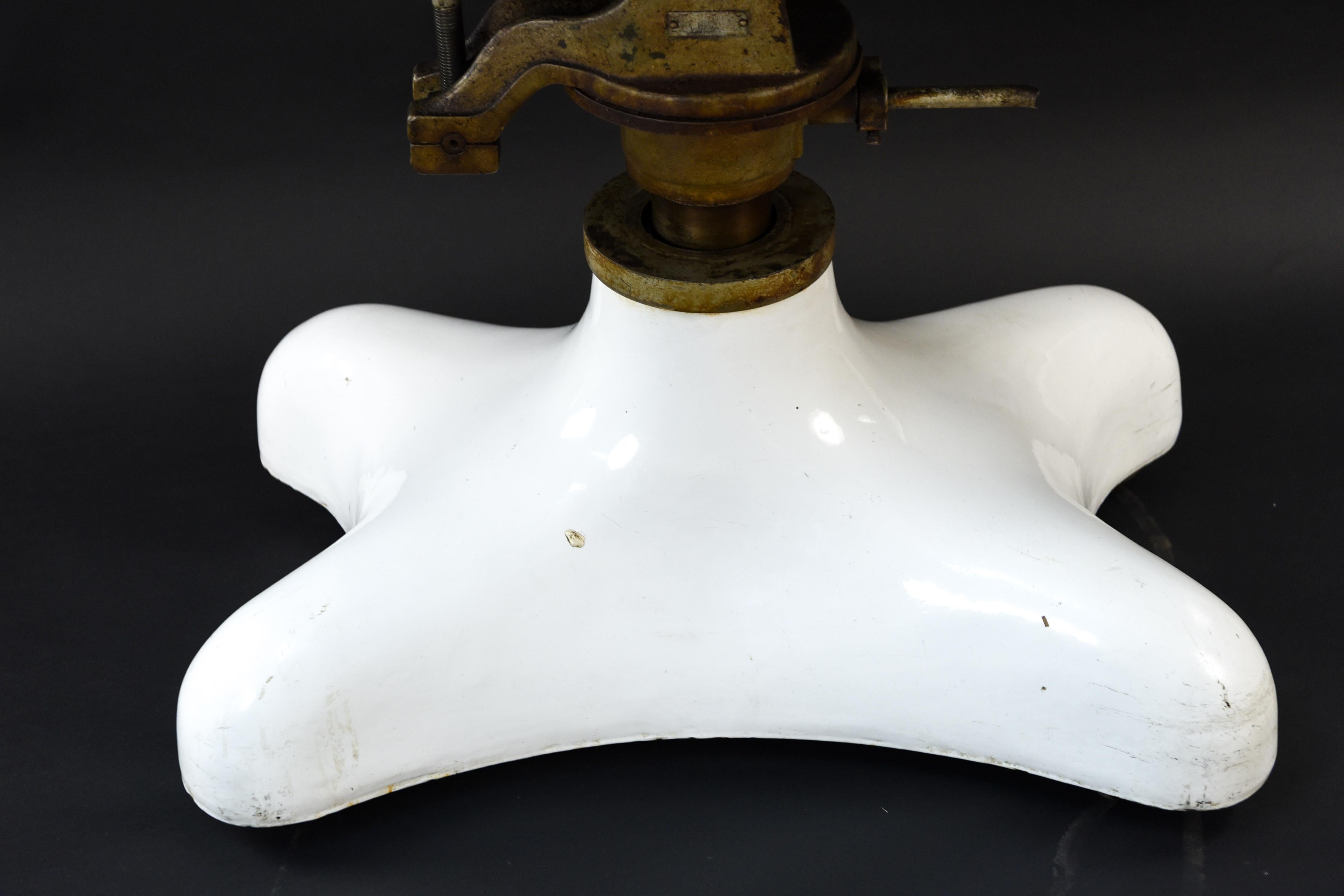 Industrial Antique Cast Iron Enamel Embalming Table
