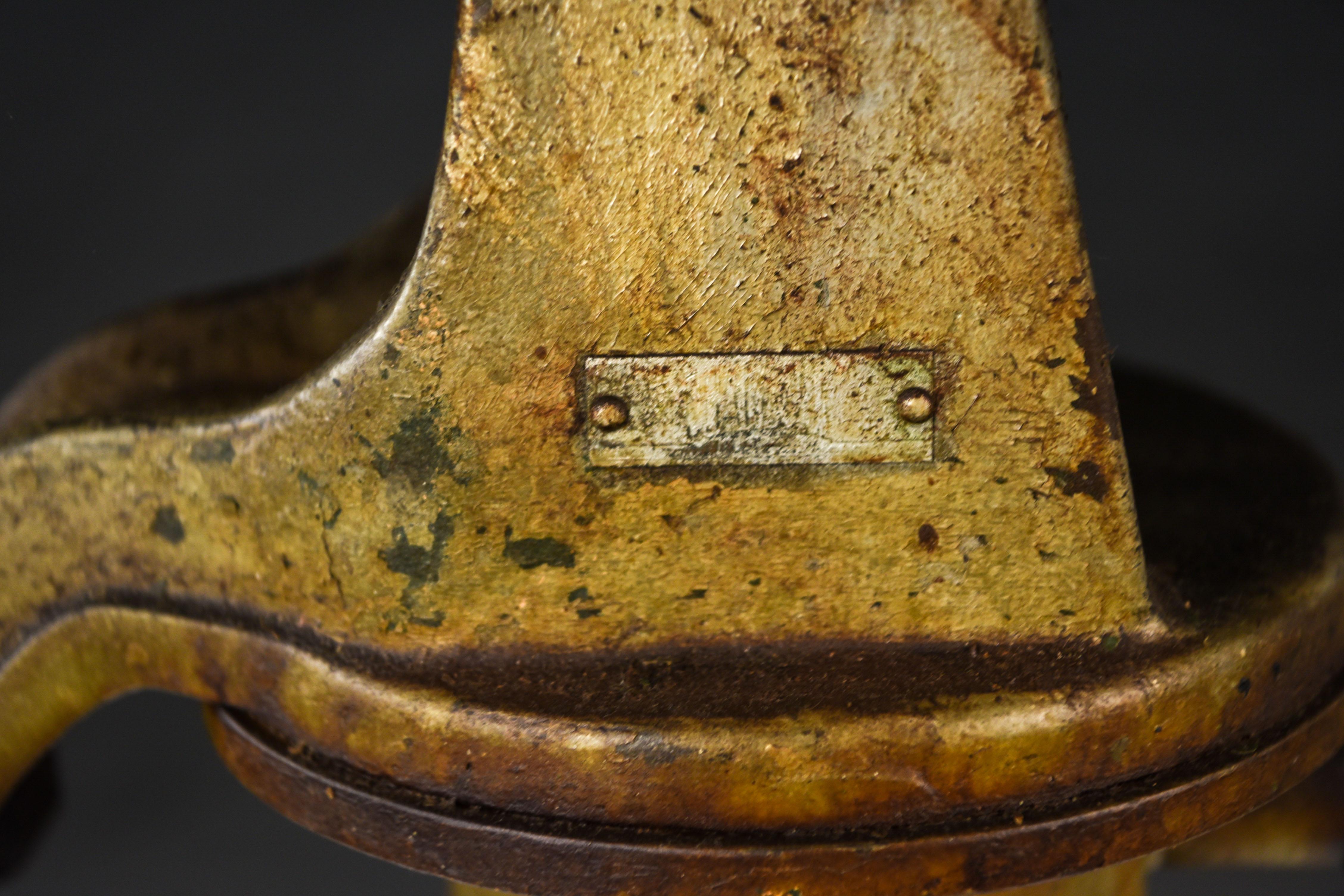 American Antique Cast Iron Enamel Embalming Table