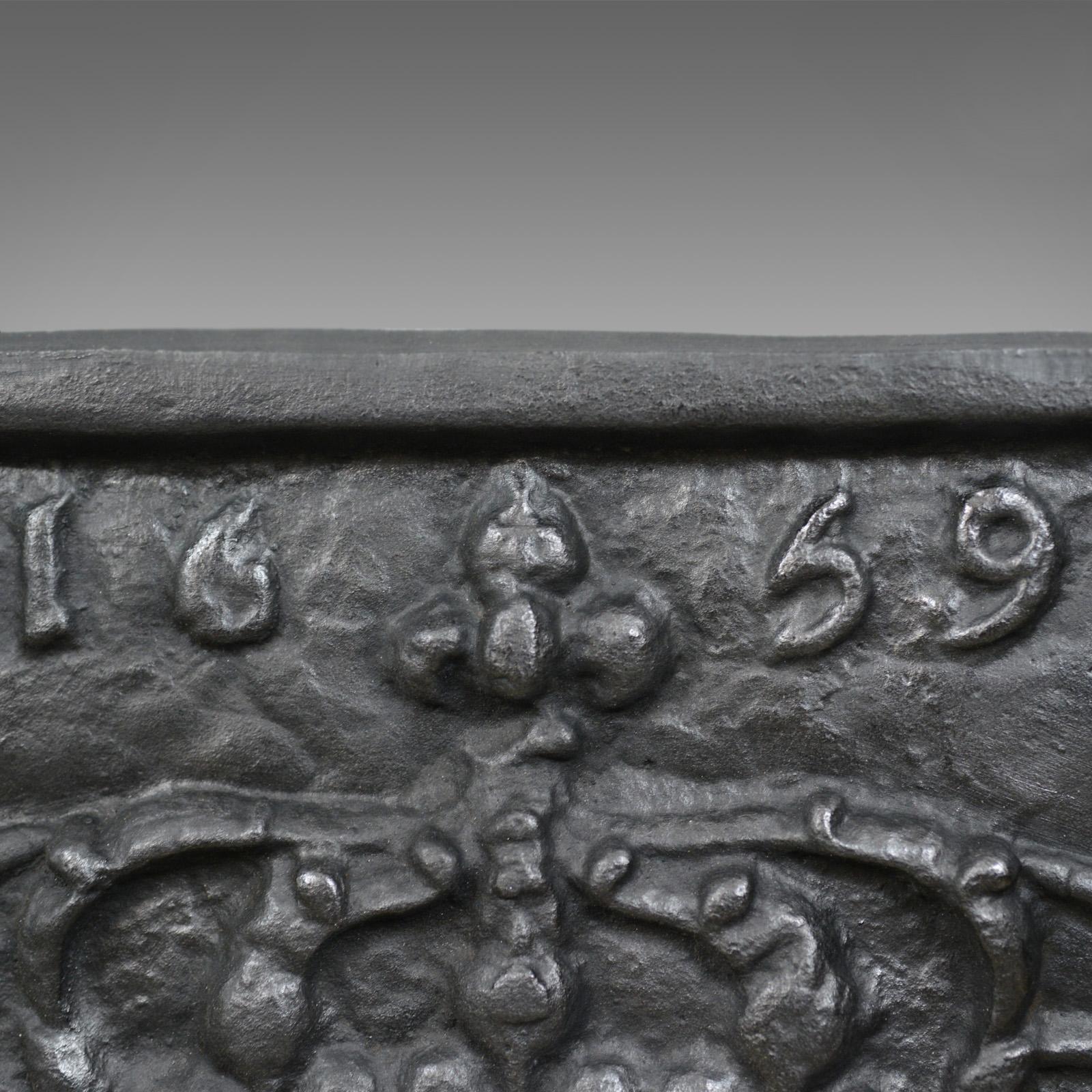 antique cast iron fireback