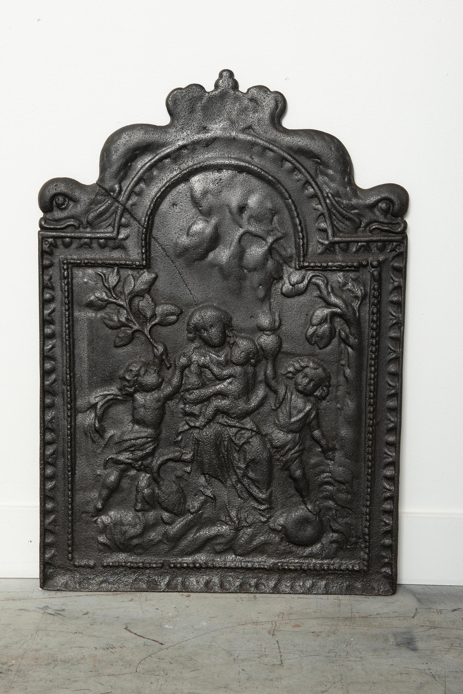 Moulage Plaque de cheminée antique en fonte 
