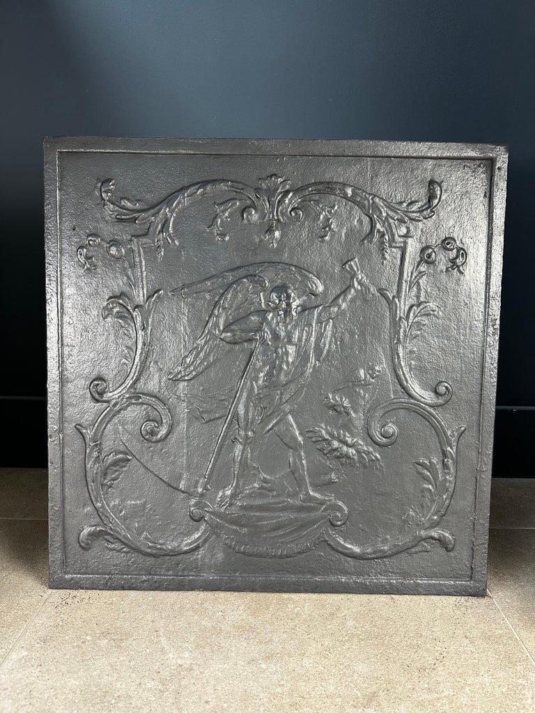 Antique Cast Iron Fireback For Sale at 1stDibs