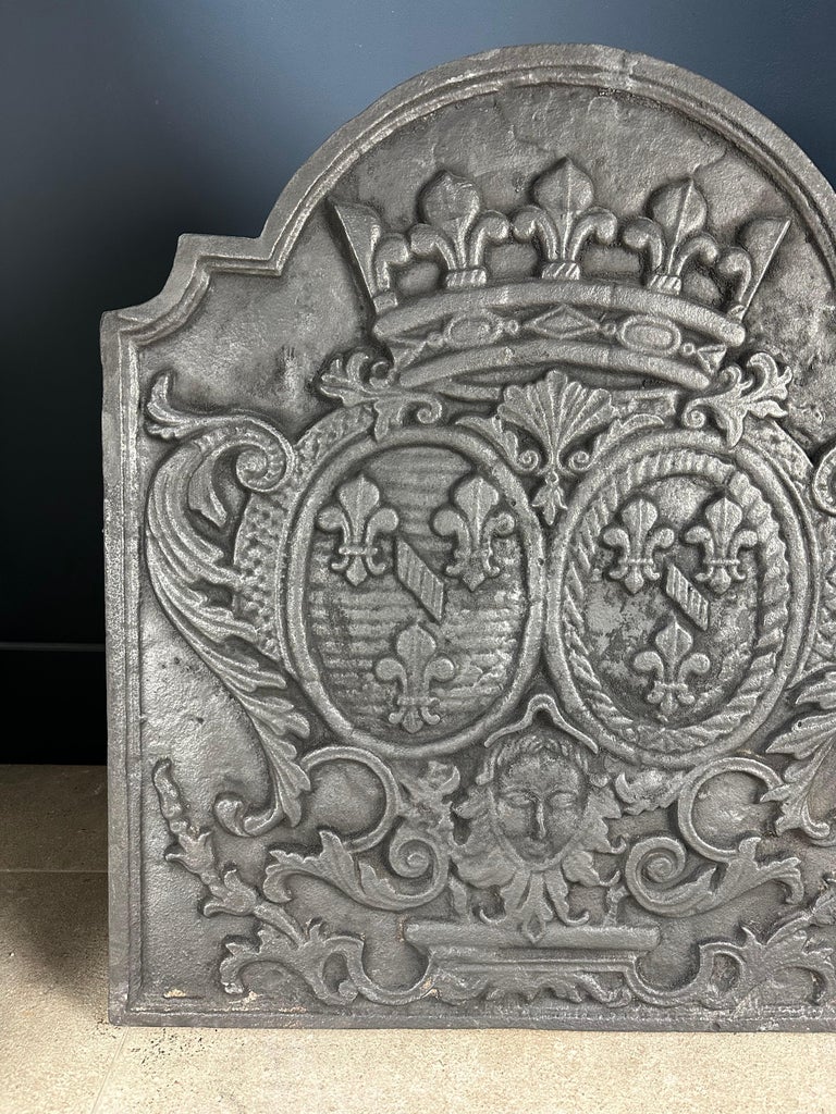 Antique Cast Iron Fireback For Sale at 1stDibs