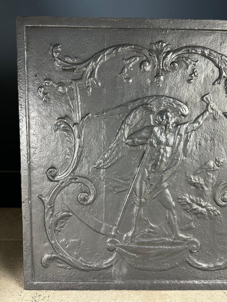 Antique Cast Iron Fireback For Sale at 1stDibs