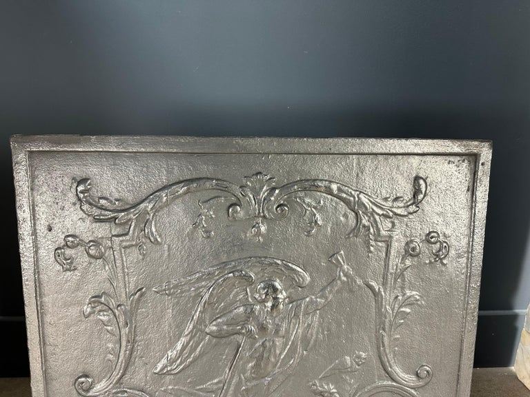 Antique Cast Iron Fireback For Sale at 1stDibs