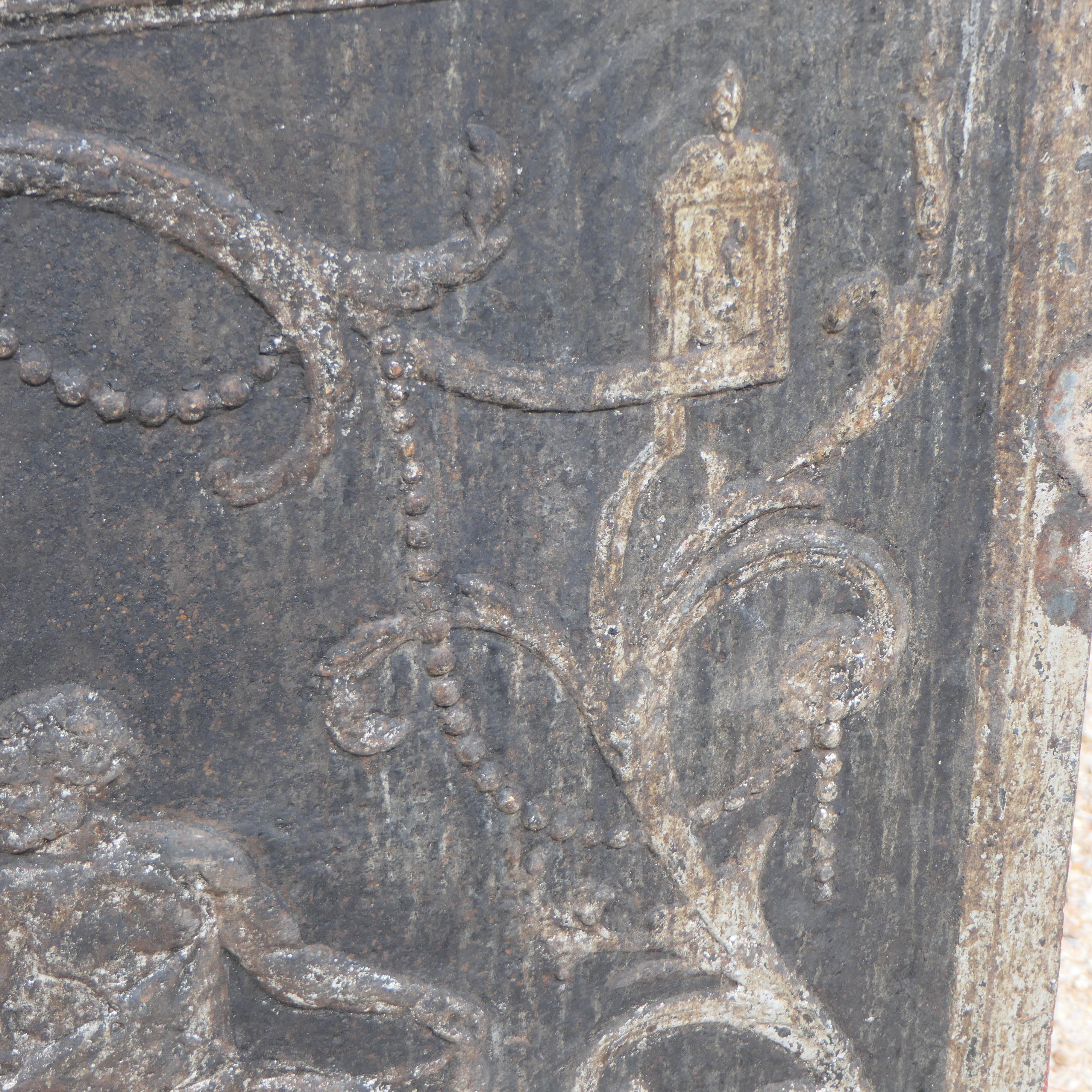 Antique Cast Iron Fireback Panel For Sale 2