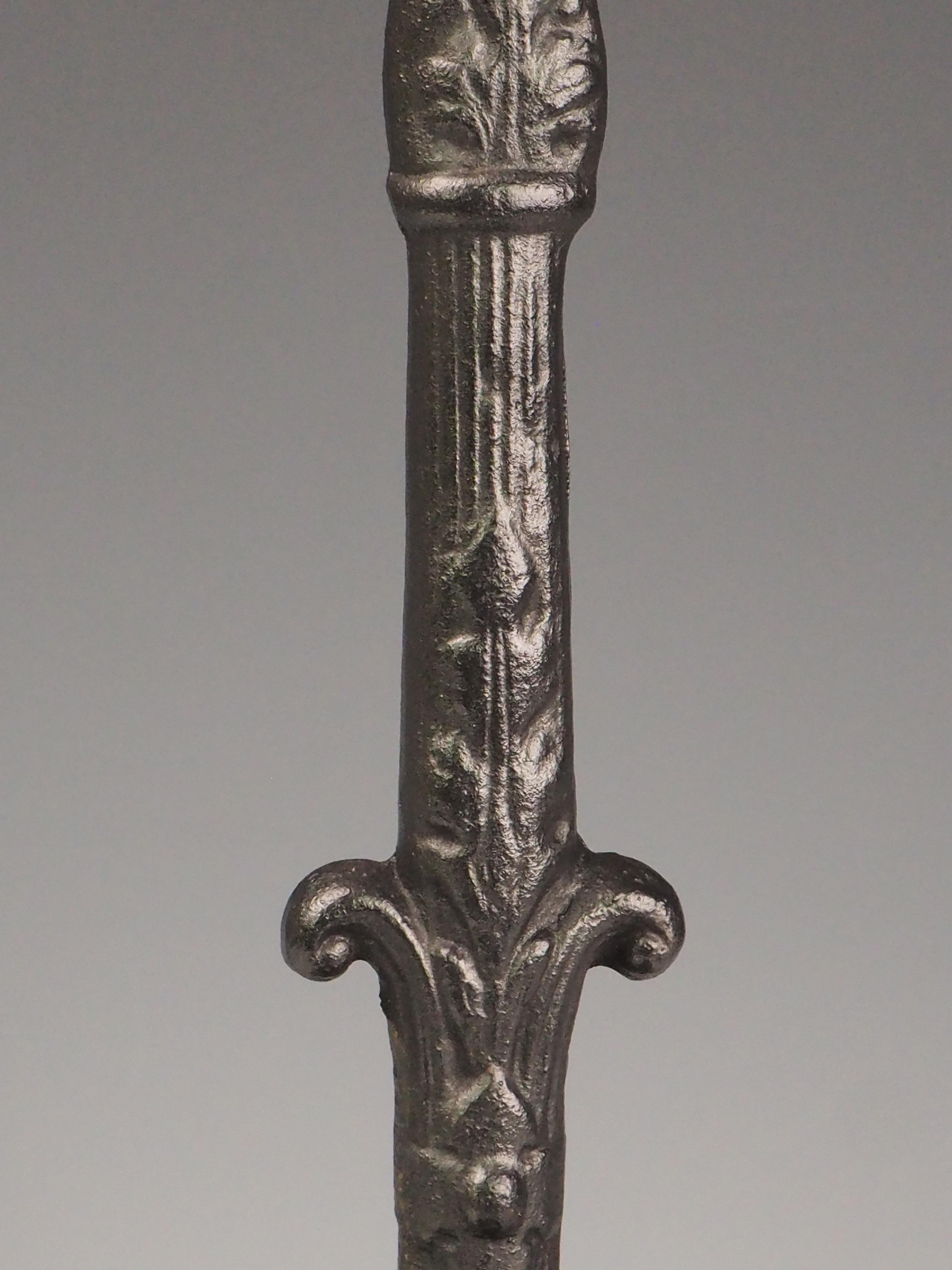 Antique Cast Iron Fireside Tool Stand  Cherub Design For Sale 9