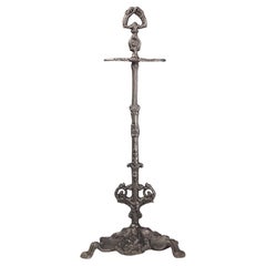 Antique Cast Iron Fireside Tool Stand  Cherub Design