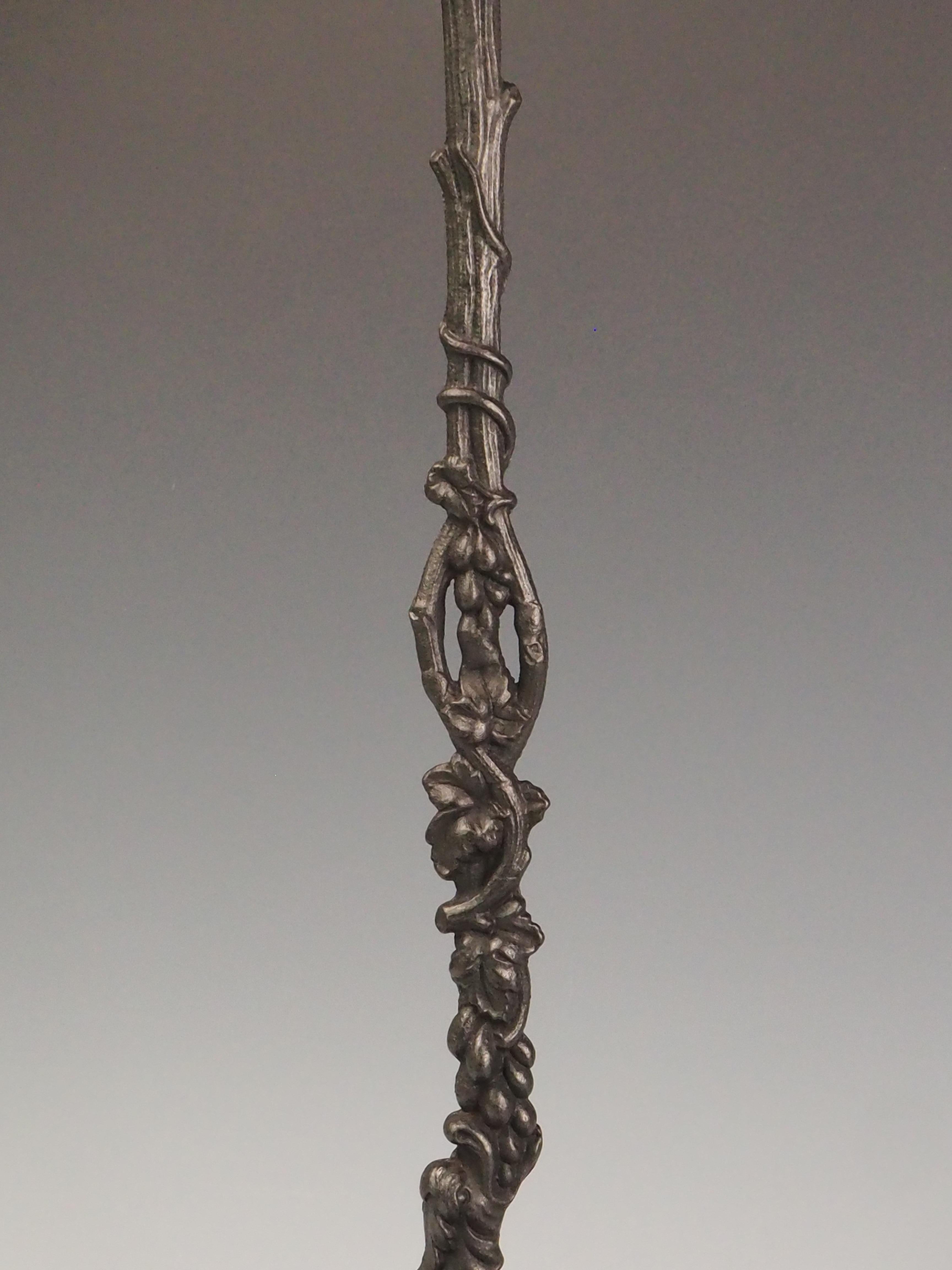 Antique Cast Iron Fireside Tool Stand  Winged Serpent Design For Sale 6