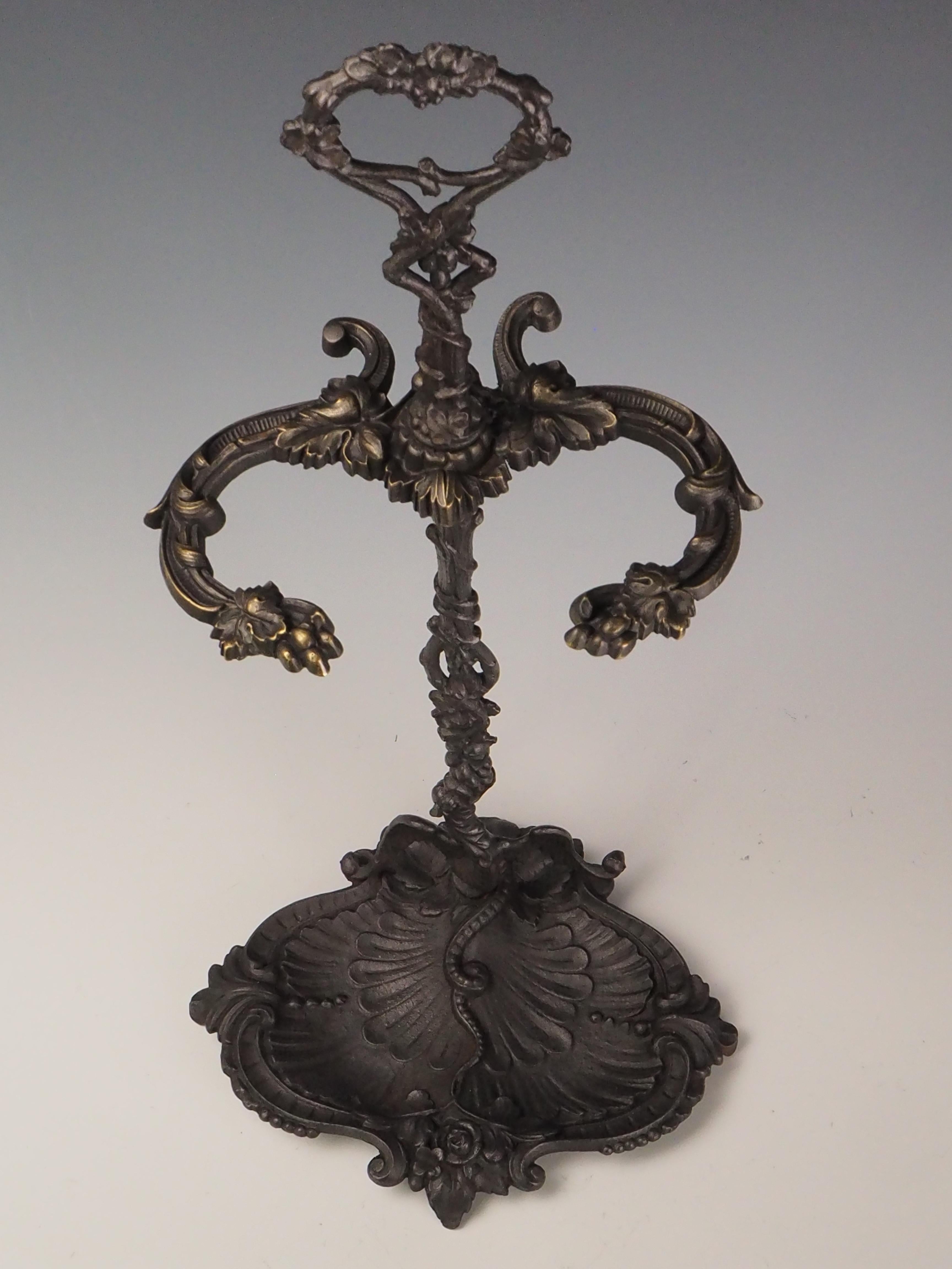 Antique Cast Iron Fireside Tool Stand  Winged Serpent Design For Sale 10