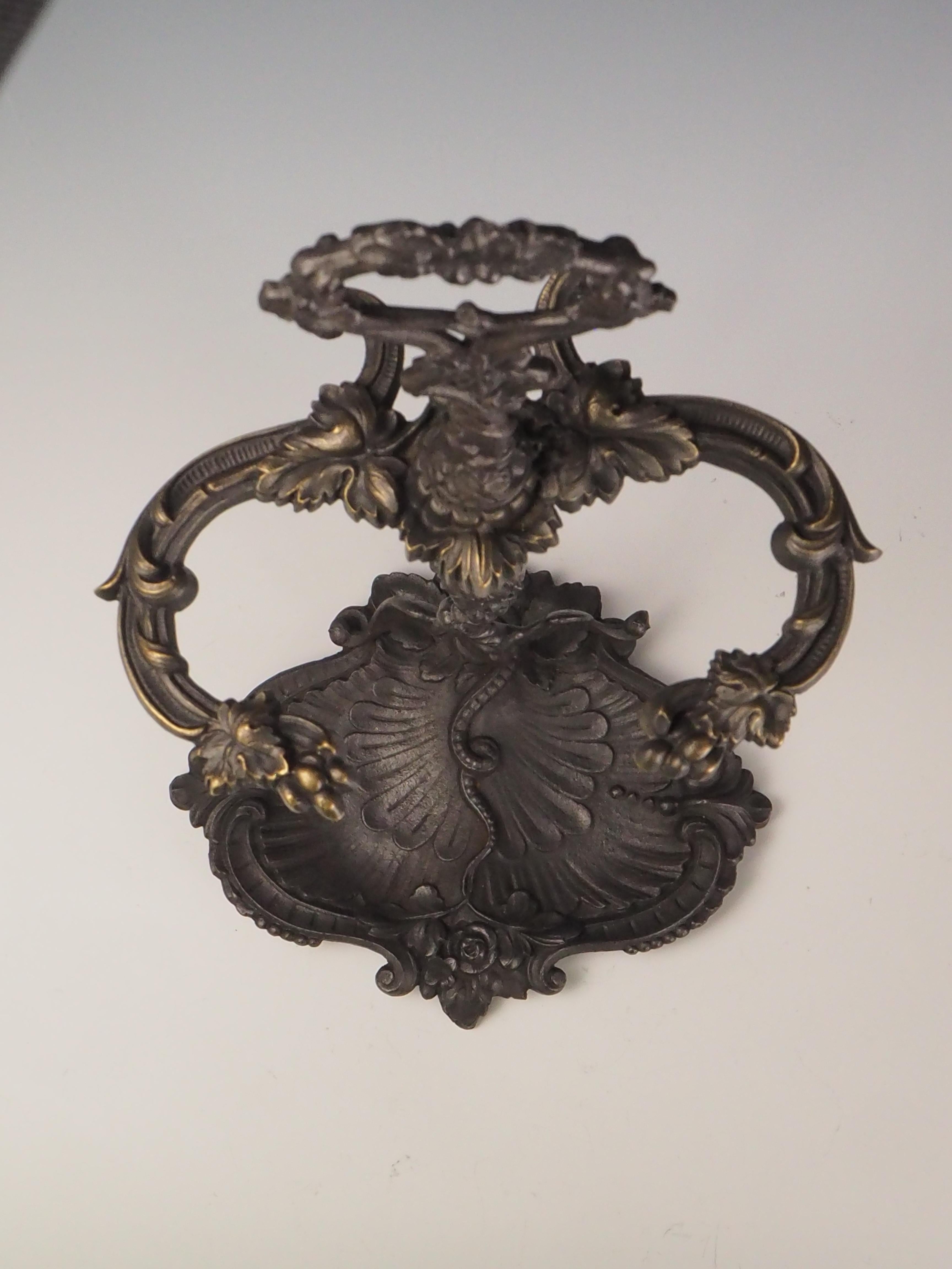 Antique Cast Iron Fireside Tool Stand  Winged Serpent Design For Sale 11
