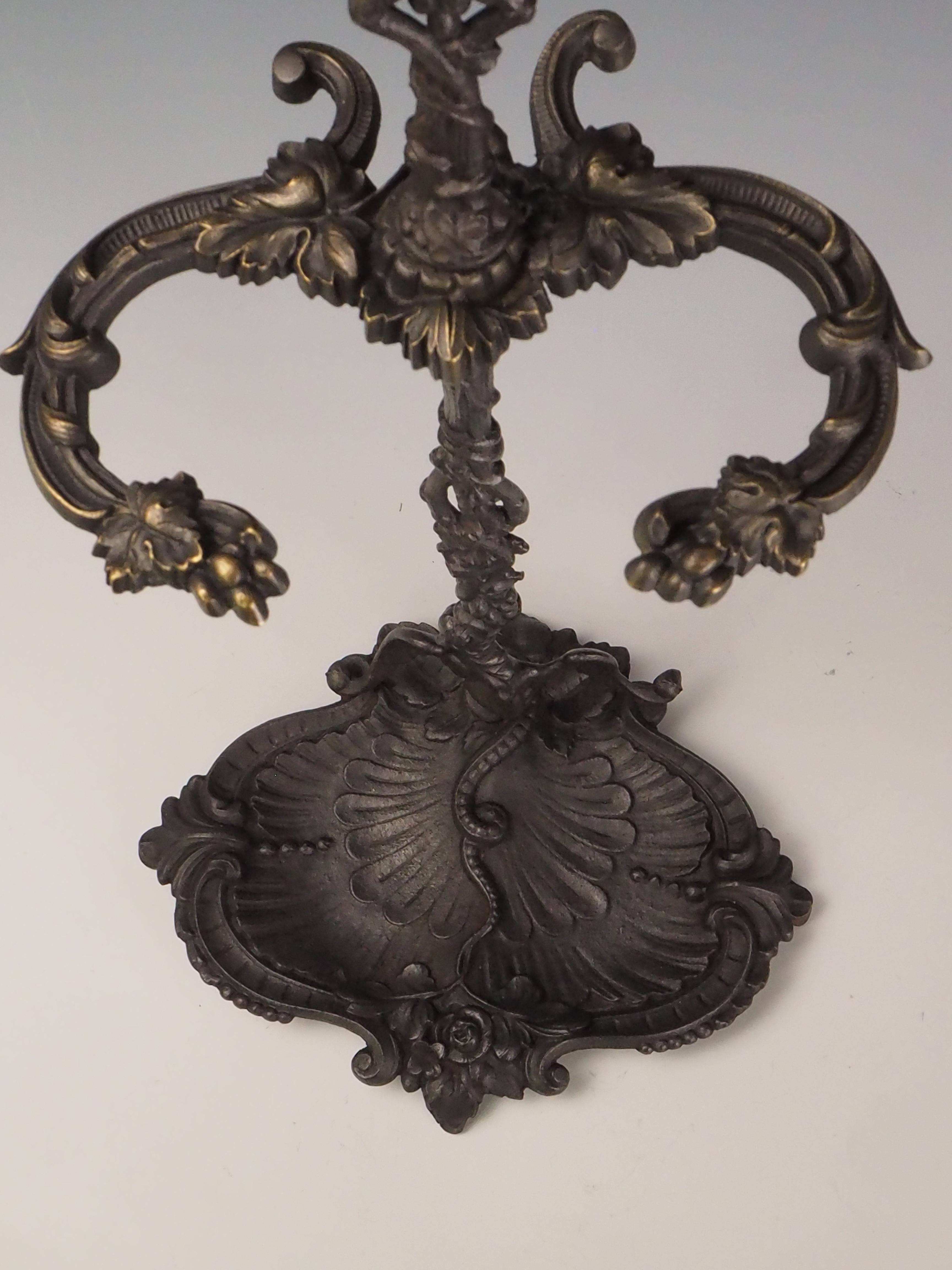 Antique Cast Iron Fireside Tool Stand  Winged Serpent Design For Sale 12
