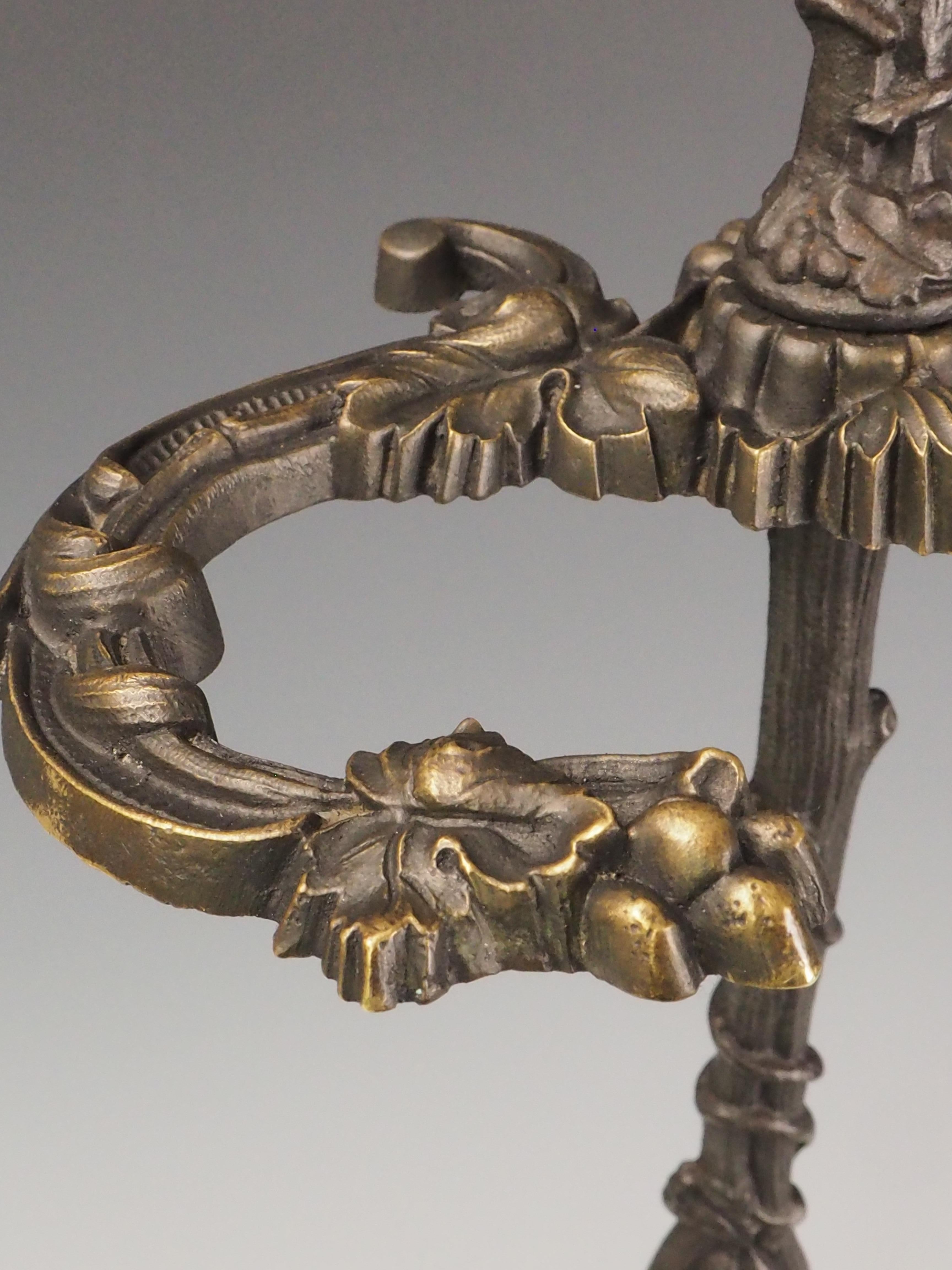 Antique Cast Iron Fireside Tool Stand  Winged Serpent Design For Sale 13