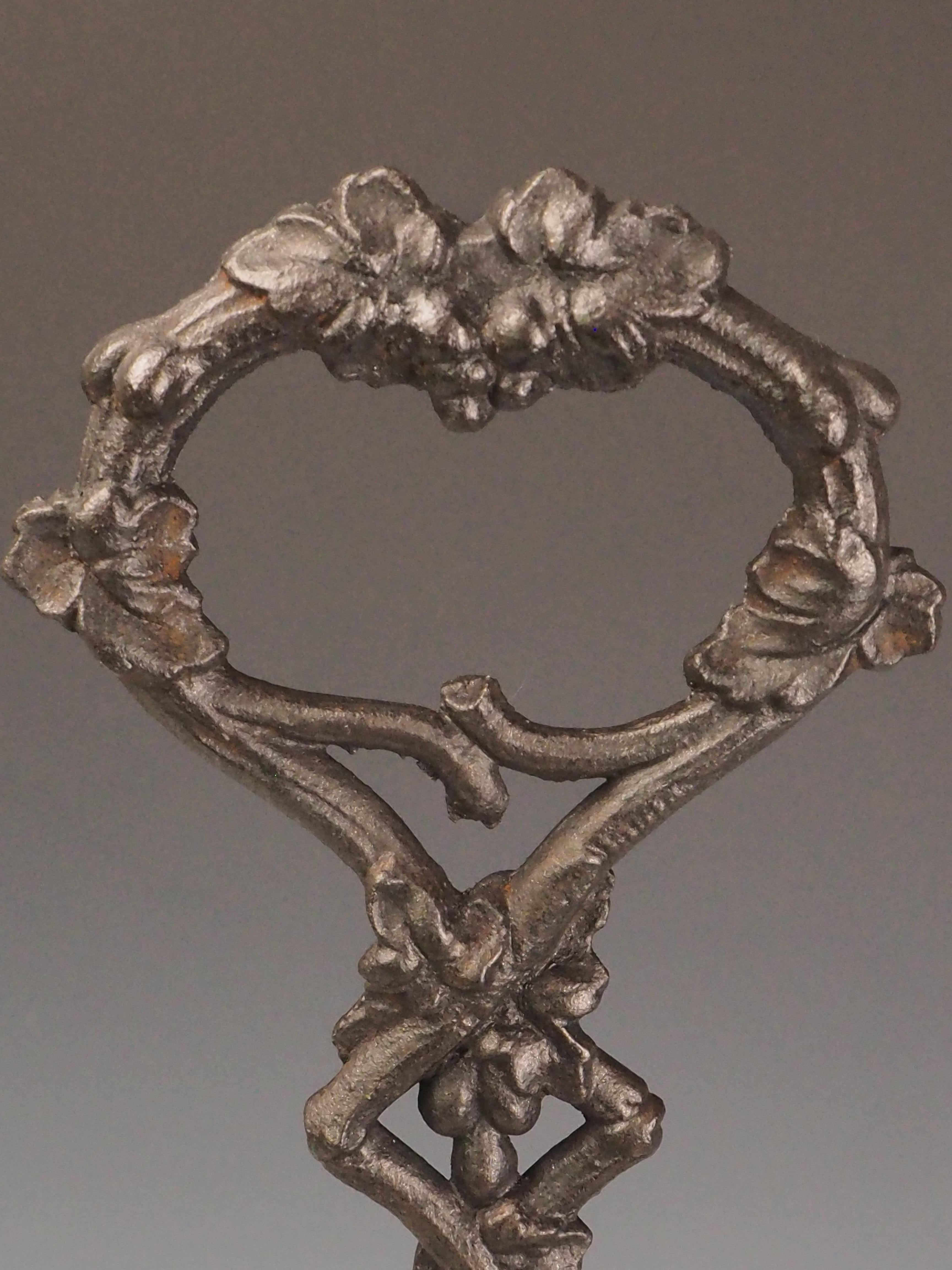 Antique Cast Iron Fireside Tool Stand  Winged Serpent Design For Sale 14