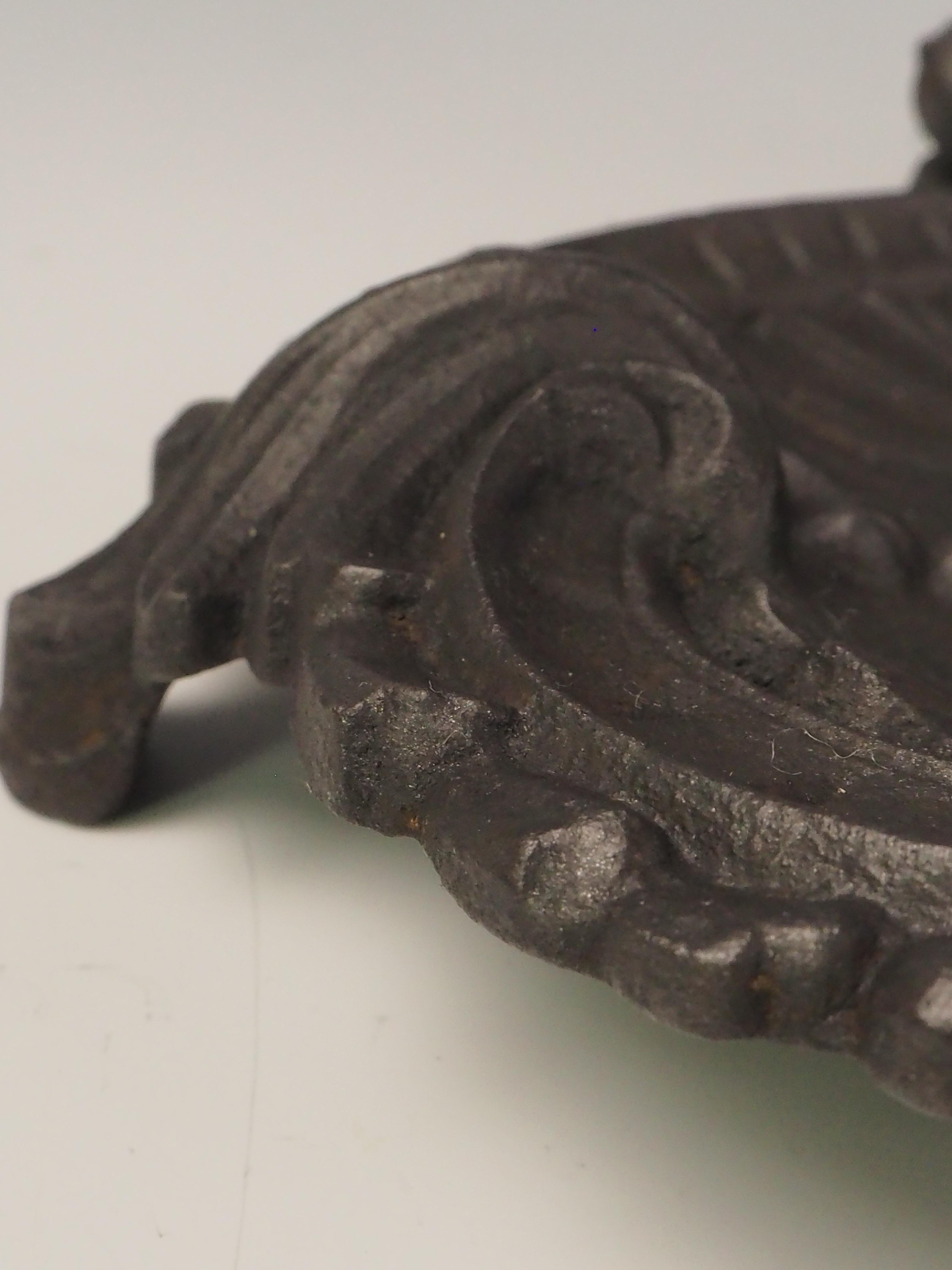 Antique Cast Iron Fireside Tool Stand  Winged Serpent Design For Sale 16