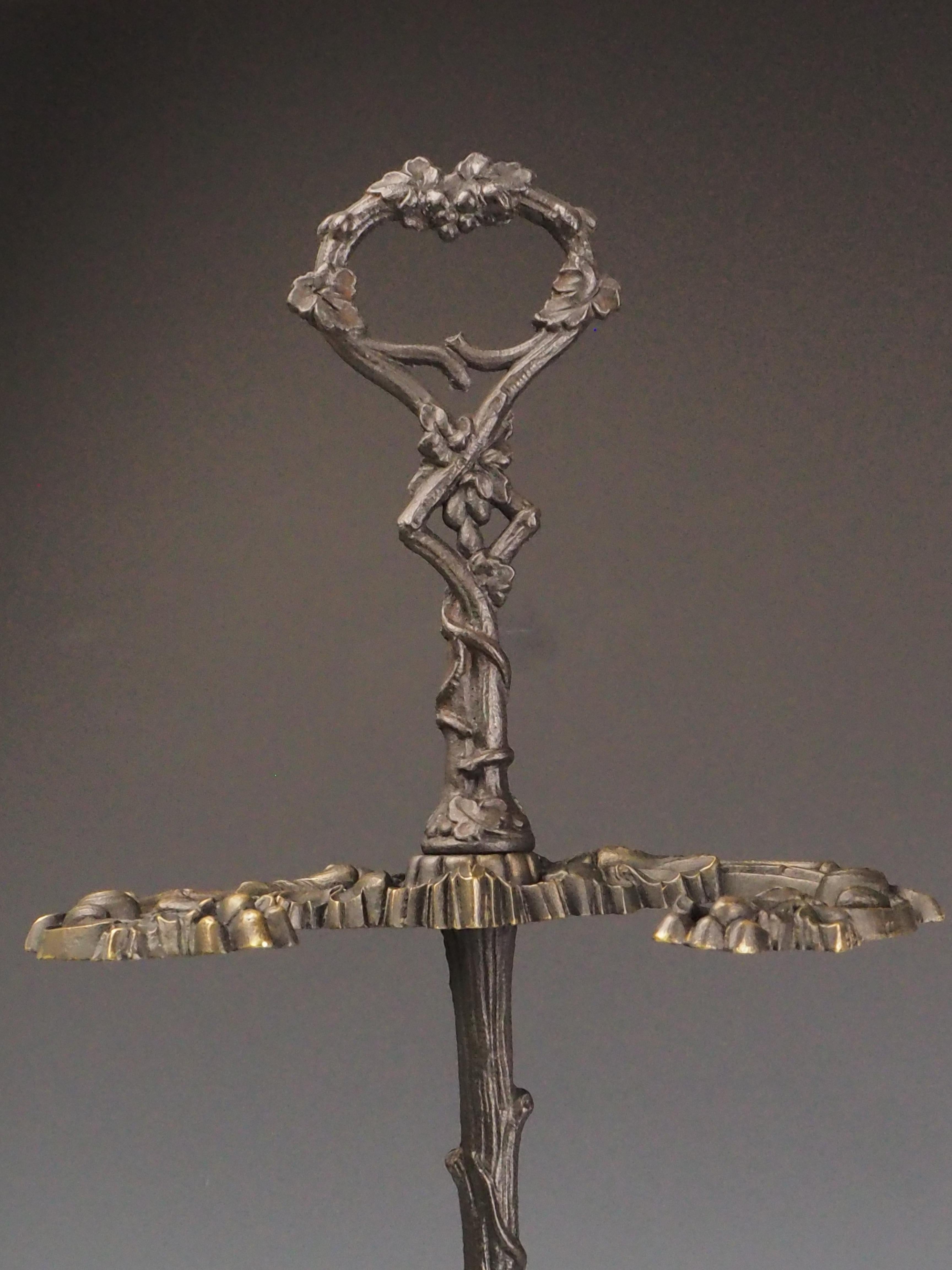 Antique Cast Iron Fireside Tool Stand  Winged Serpent Design For Sale 4