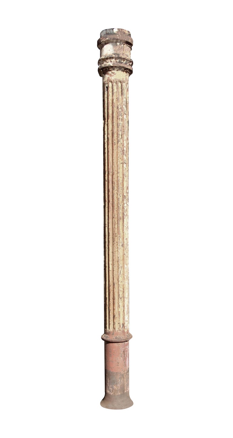 Antique Cast Iron Fluted Structural Column Hollow Core For Sale at 1stDibs