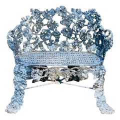 Antique Cast Iron Garden Settee Bench by John McLean, 1875 Grapevine Pattern