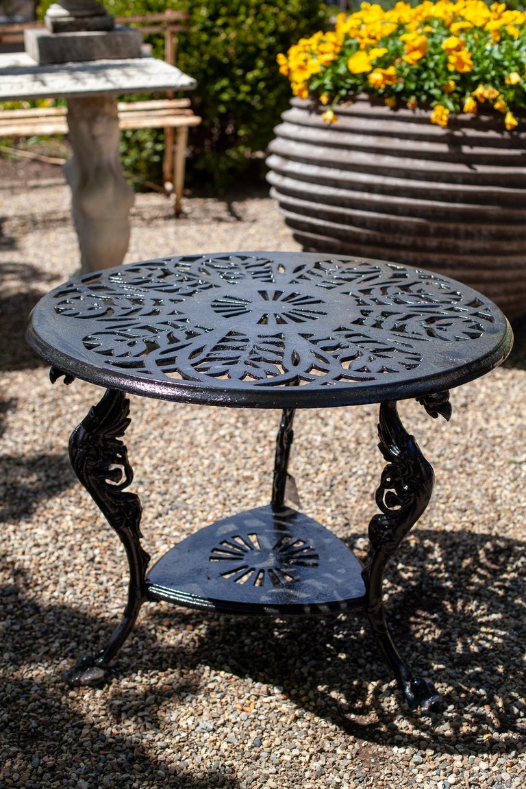 Antique Cast Iron Garden Table For Sale at 1stDibs