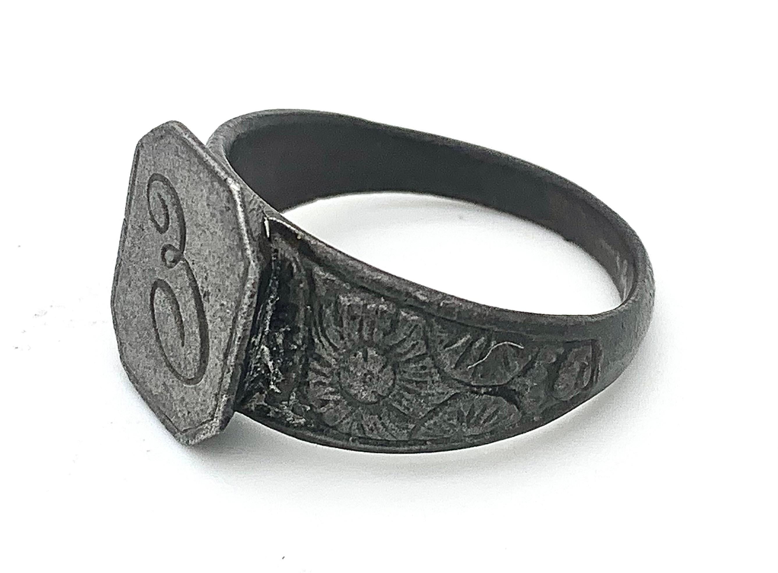 This unusual iron gents ring was cast in the second third of the 19th century.
