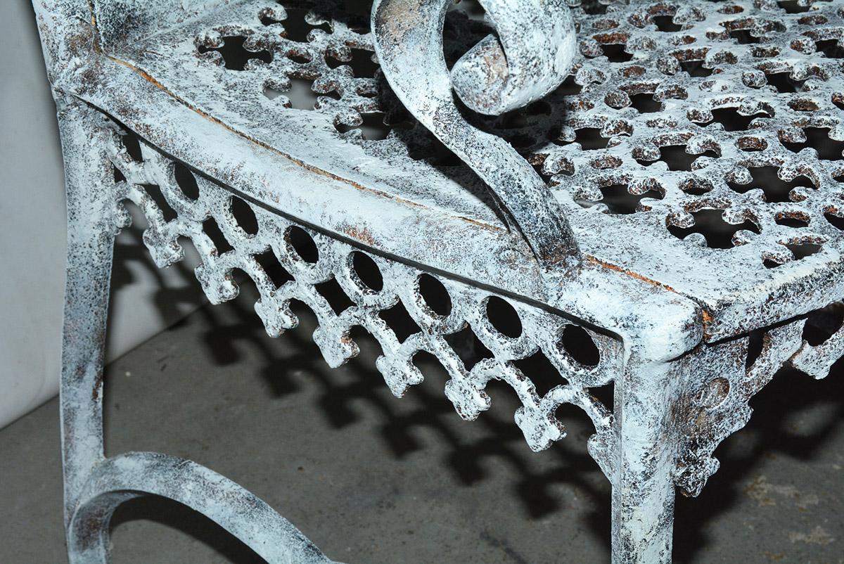 Antique Cast Iron Gothic Garden Chair For Sale 3