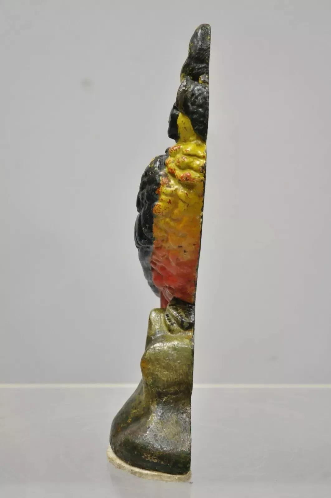Antico fermalibri in ghisa dipinto a mano da 12
