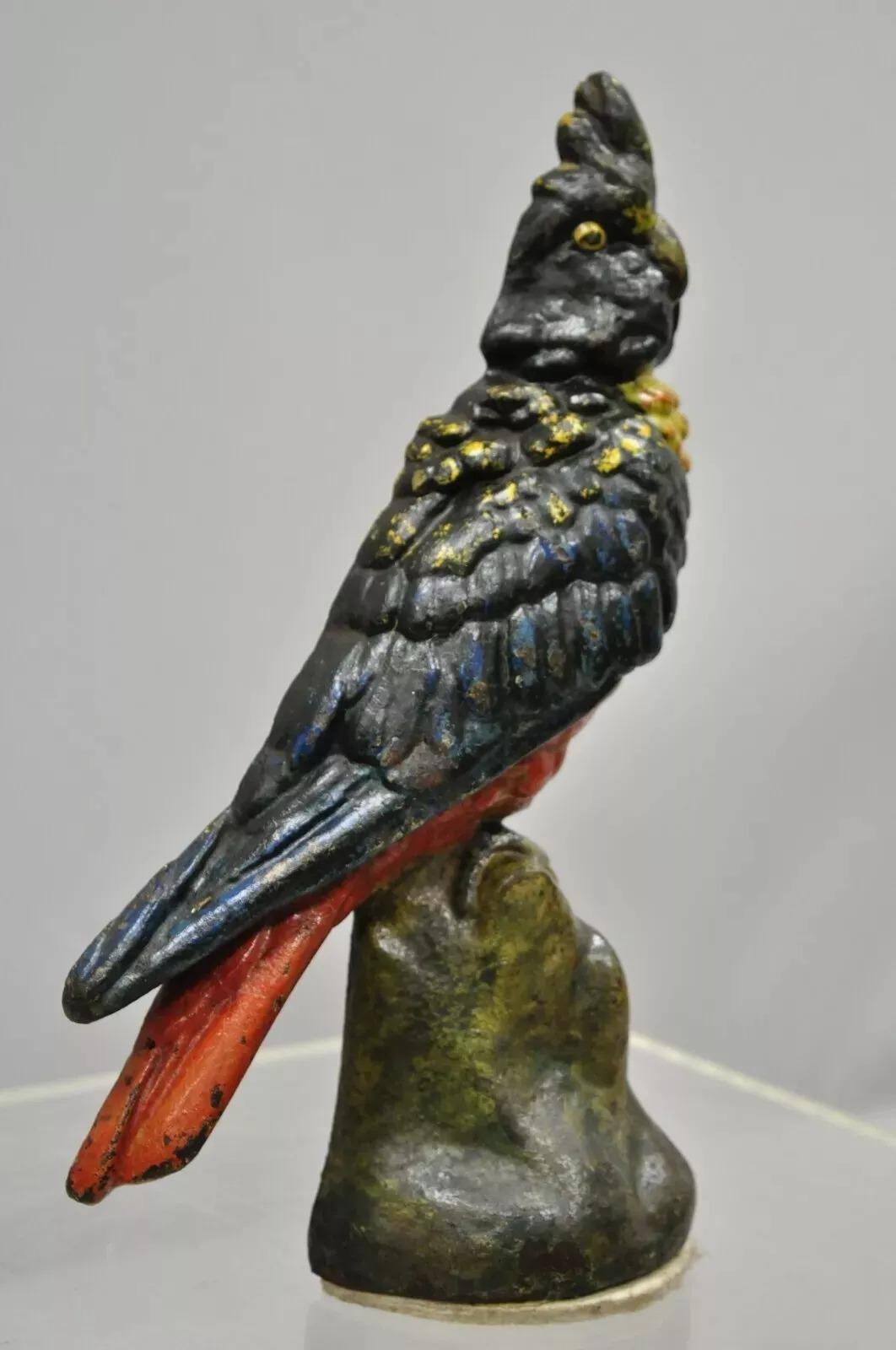 Art Nouveau Antico fermalibri in ghisa dipinto a mano da 12
