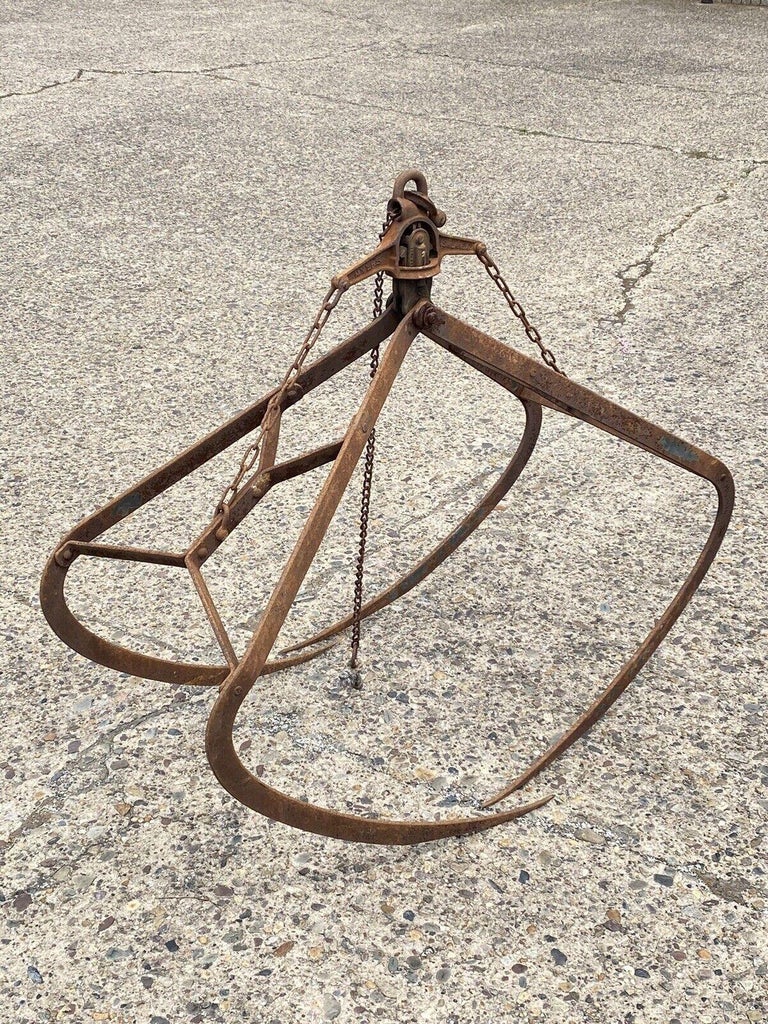 Large Antique French Wrought Iron Grappling Hook or Kitchen Hook 