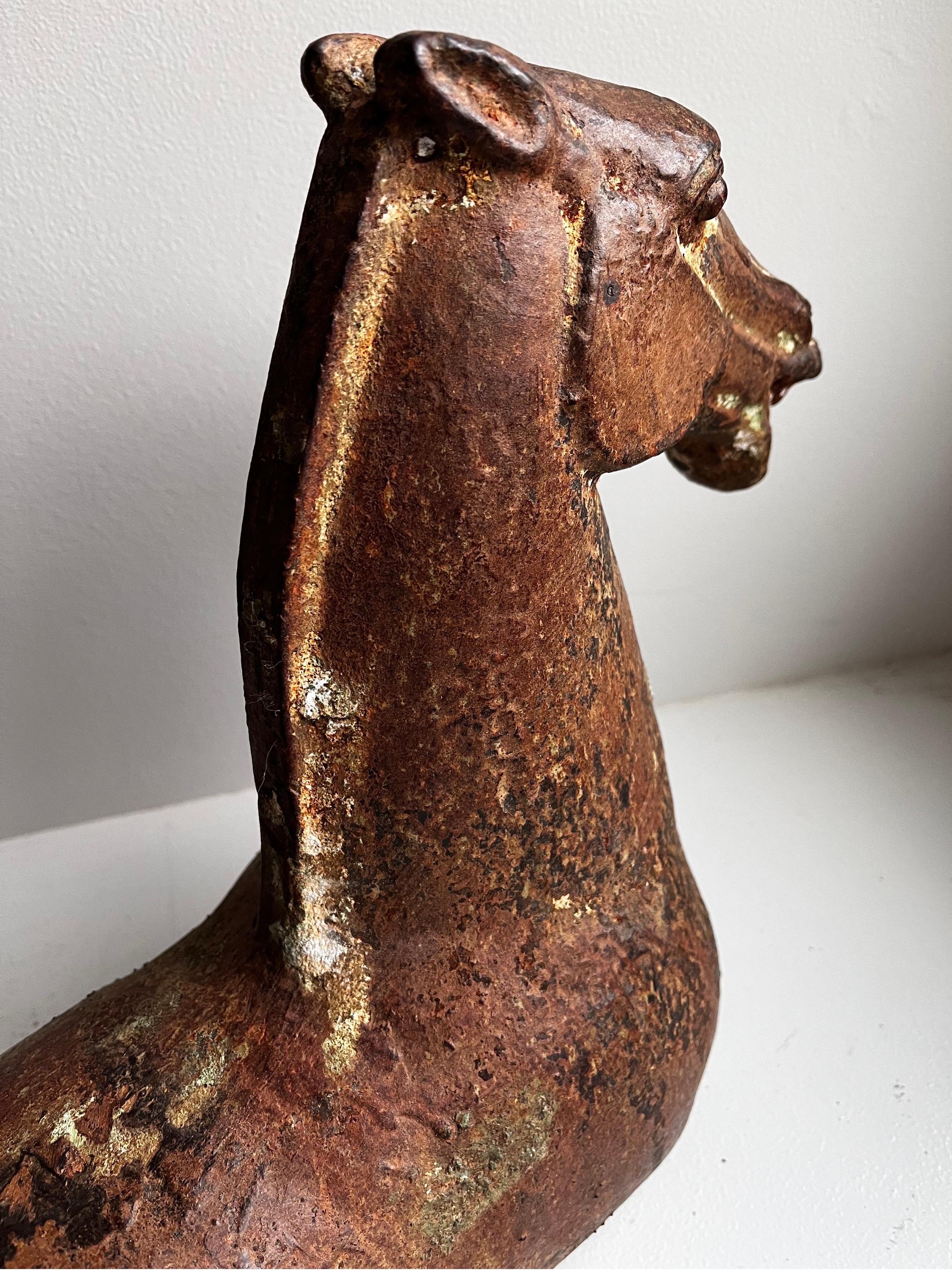 Bohemian Tang Dynasty Style Cast Iron Horse For Sale