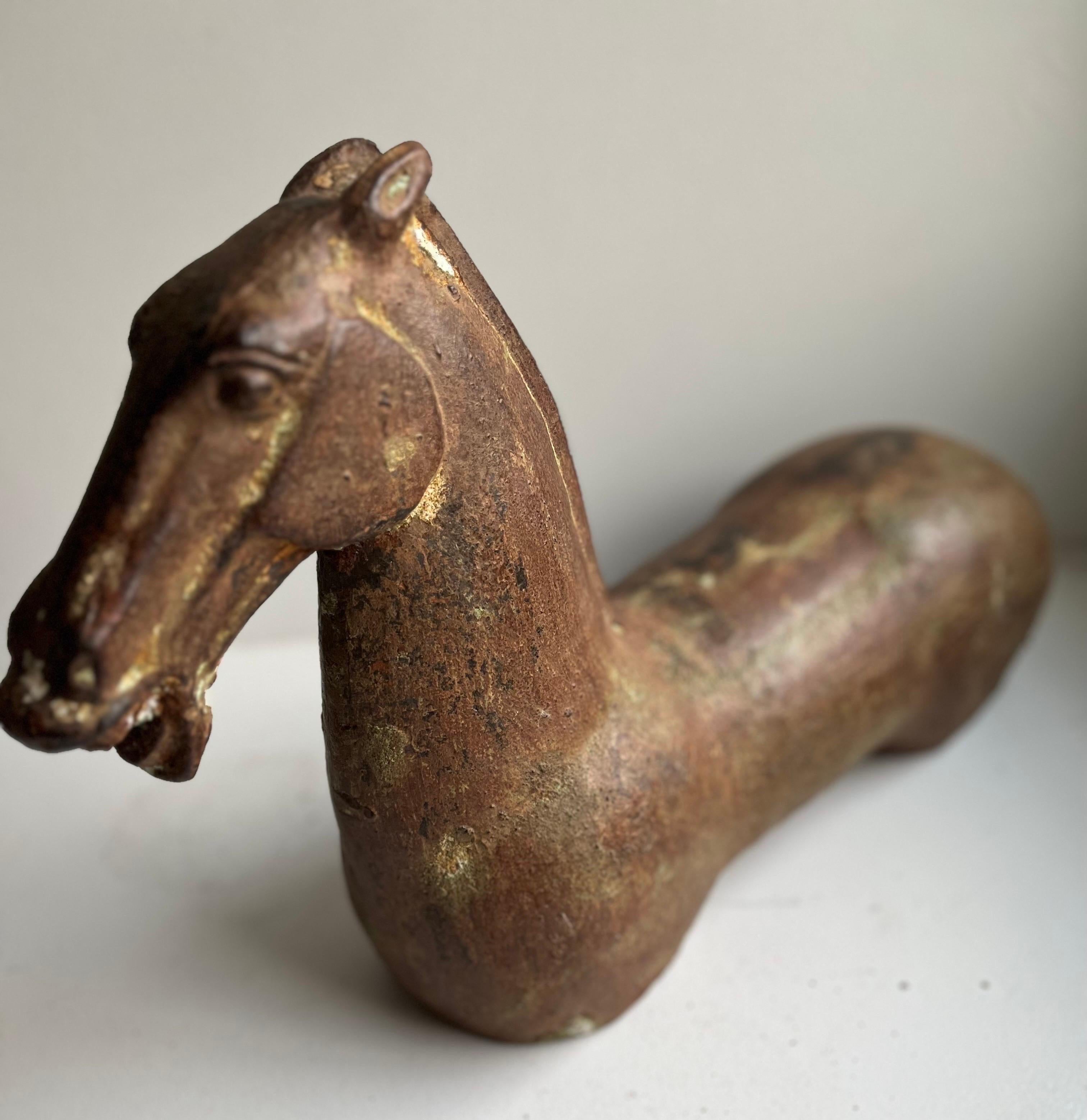 20th Century Tang Dynasty Style Cast Iron Horse For Sale