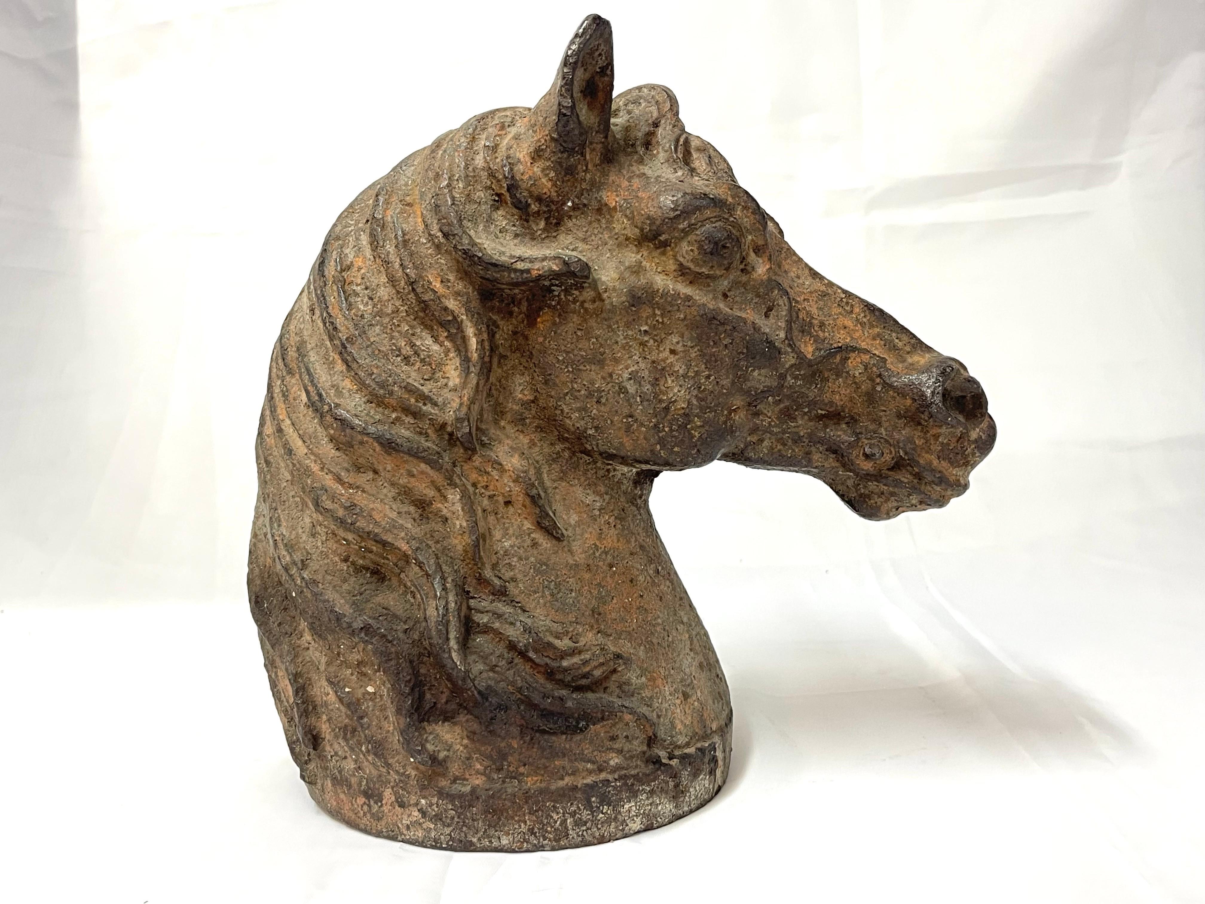 20th Century Antique Cast Iron Horse Head