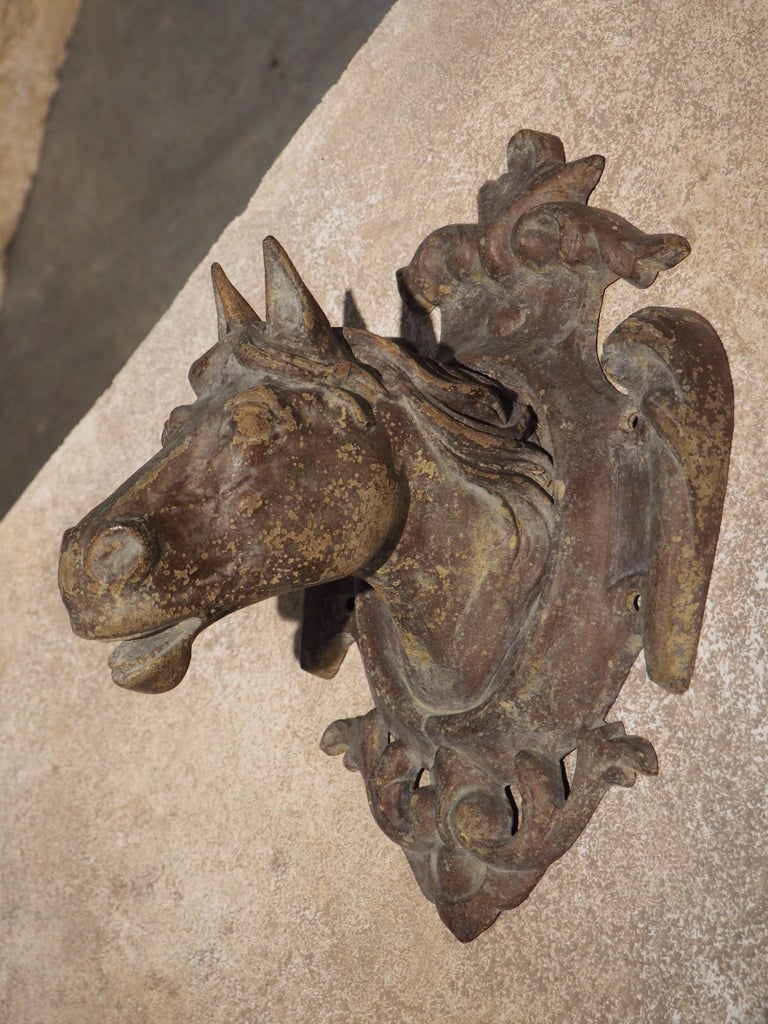 Antique Cast Iron Horse Head from a French Stable, Circa 1880 at 1stDibs