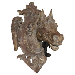 Antique Cast Iron Horse Head from a French Stable, Circa 1880