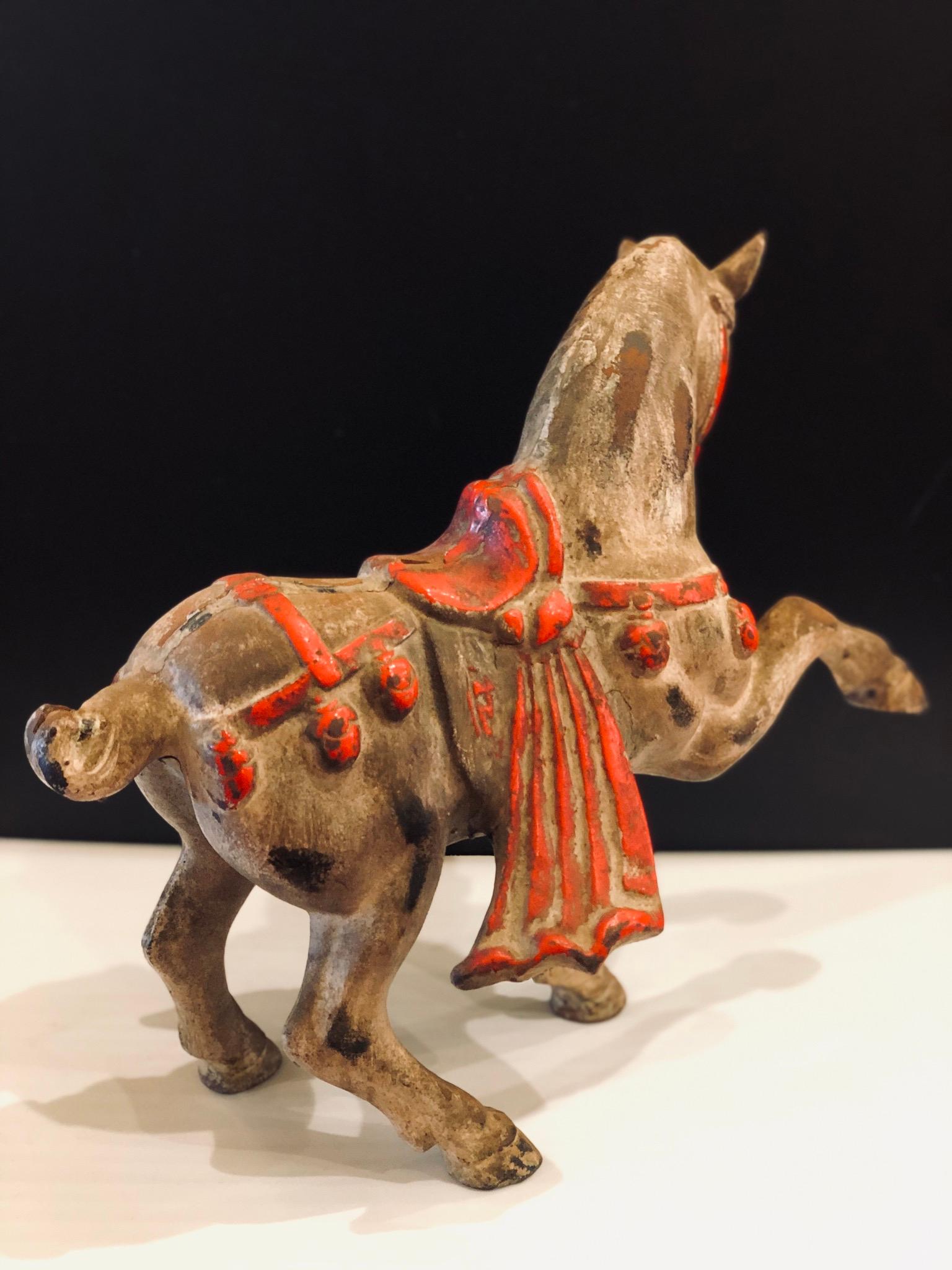 Chinese Export Antique Cast Iron Horse Sculpture
