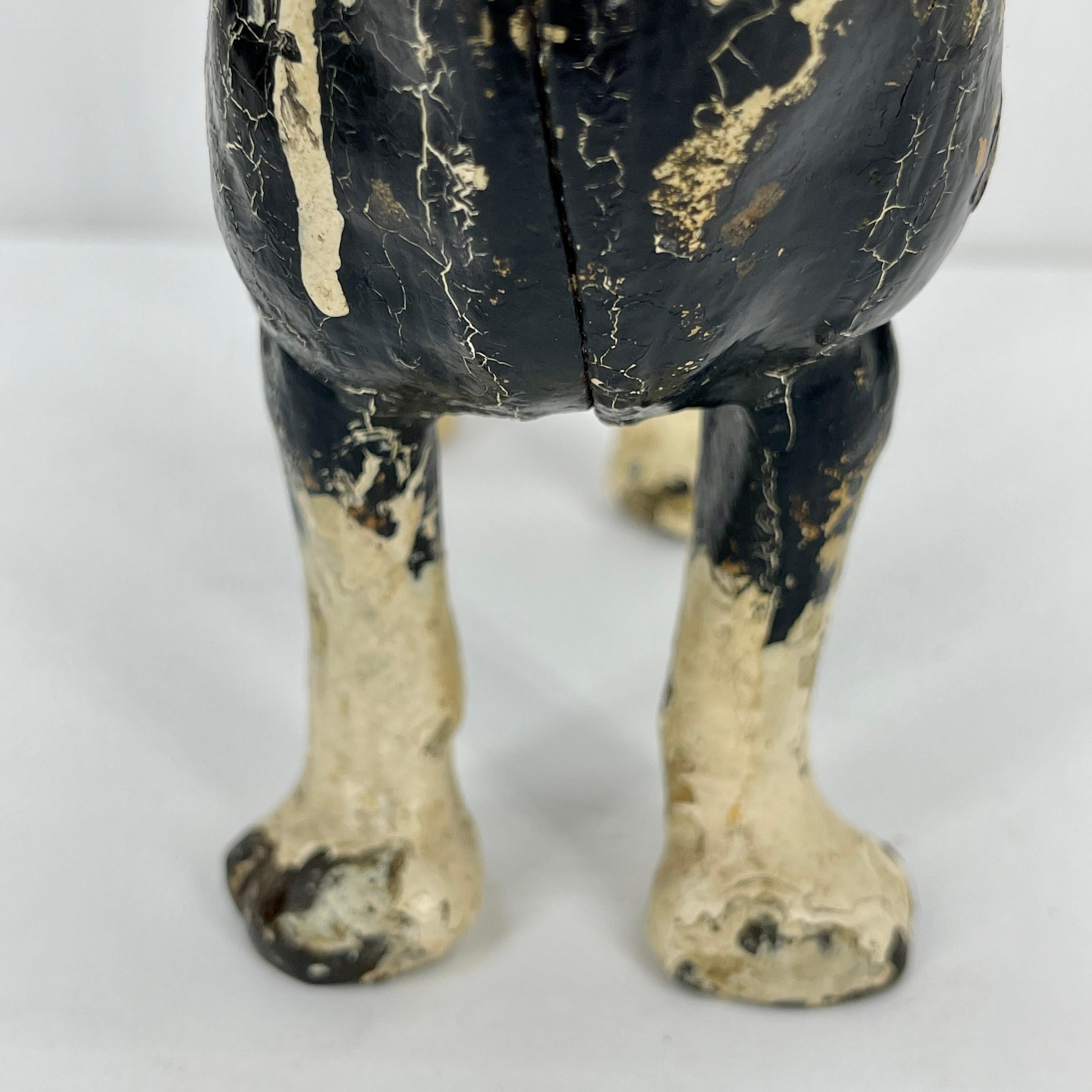 Antique Cast Iron Hubley Boston Terrier Statue Doorstop 4