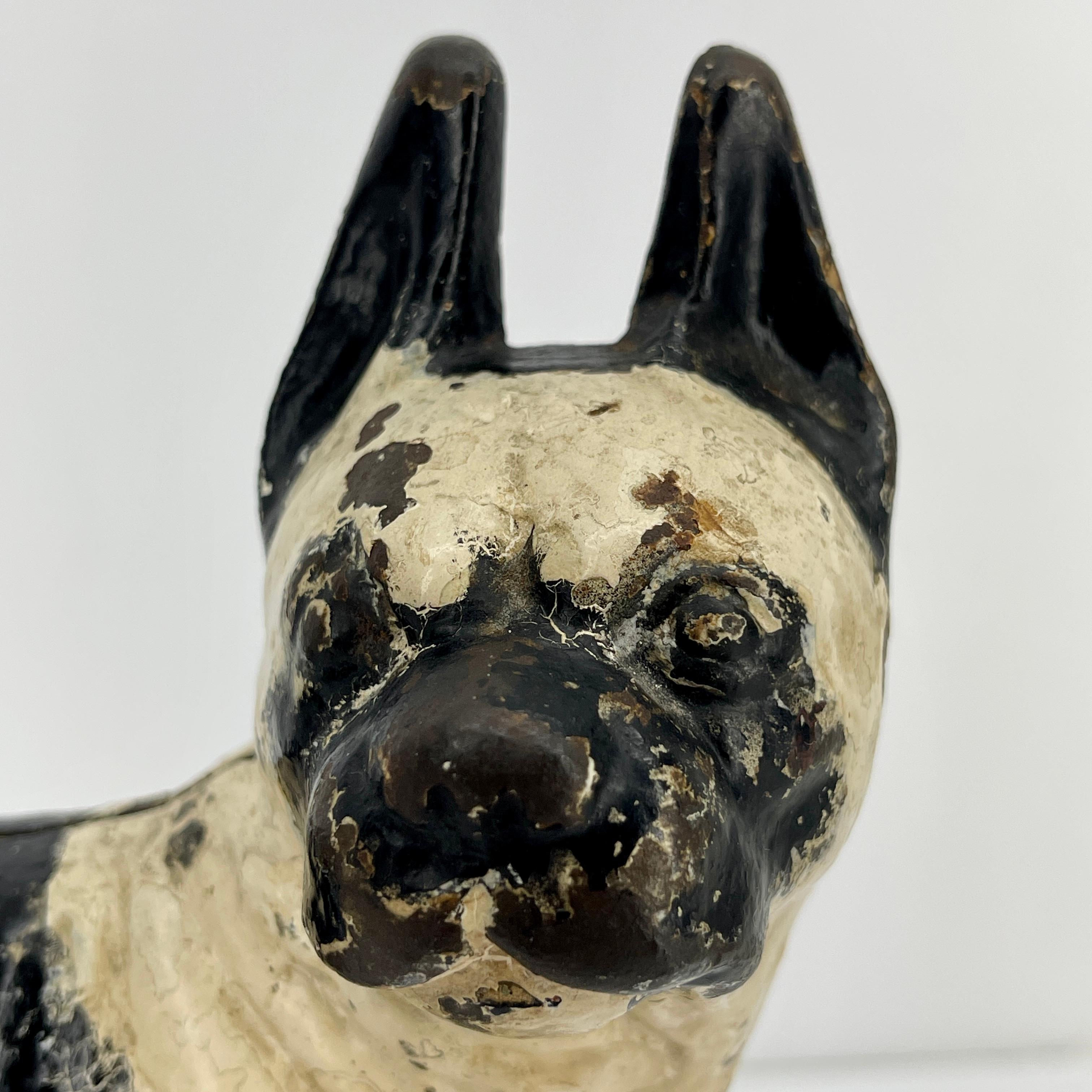 Antique Cast Iron Hubley Boston Terrier Statue Doorstop 7