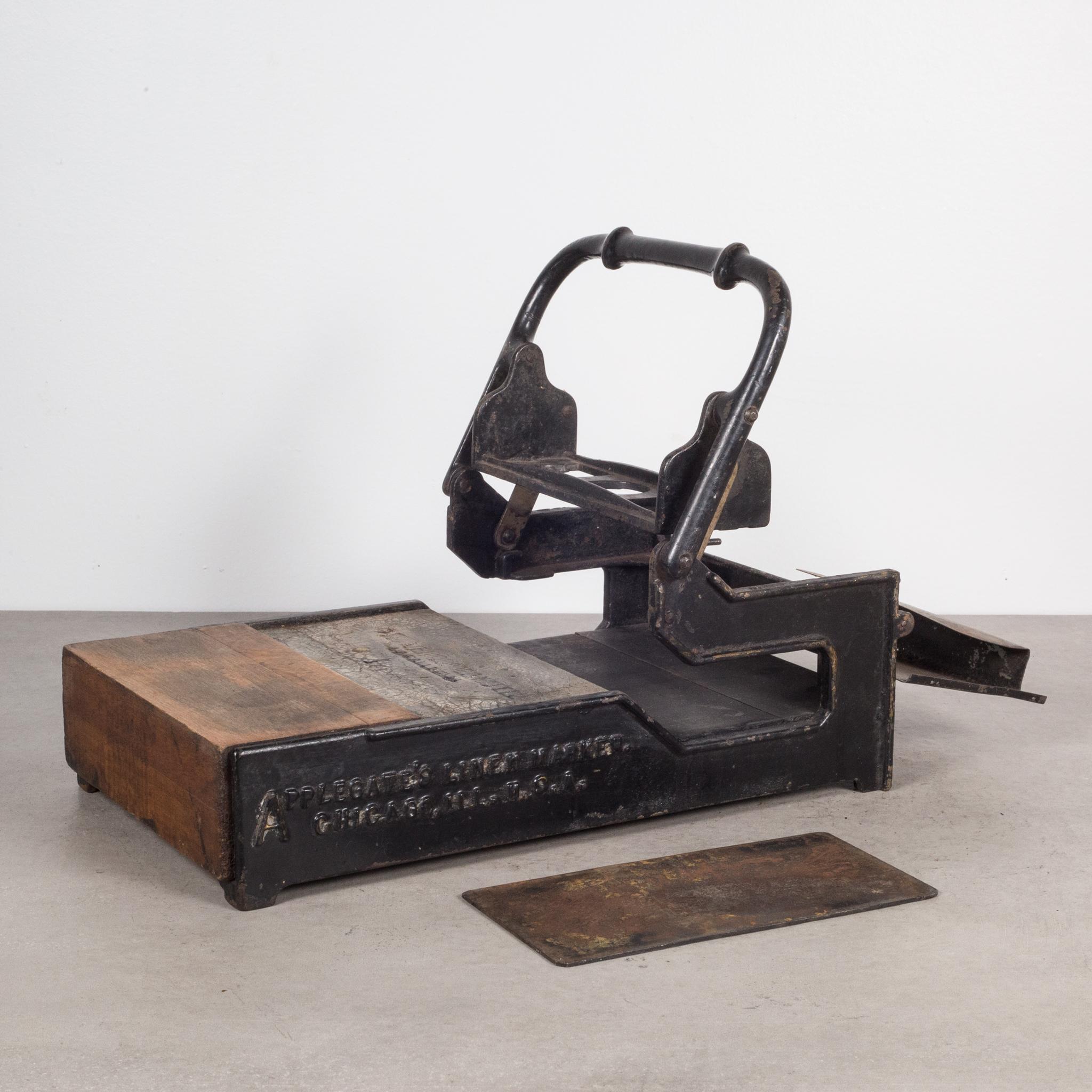 Antique Cast Iron Ink Flat Ink Press, c.1930 4