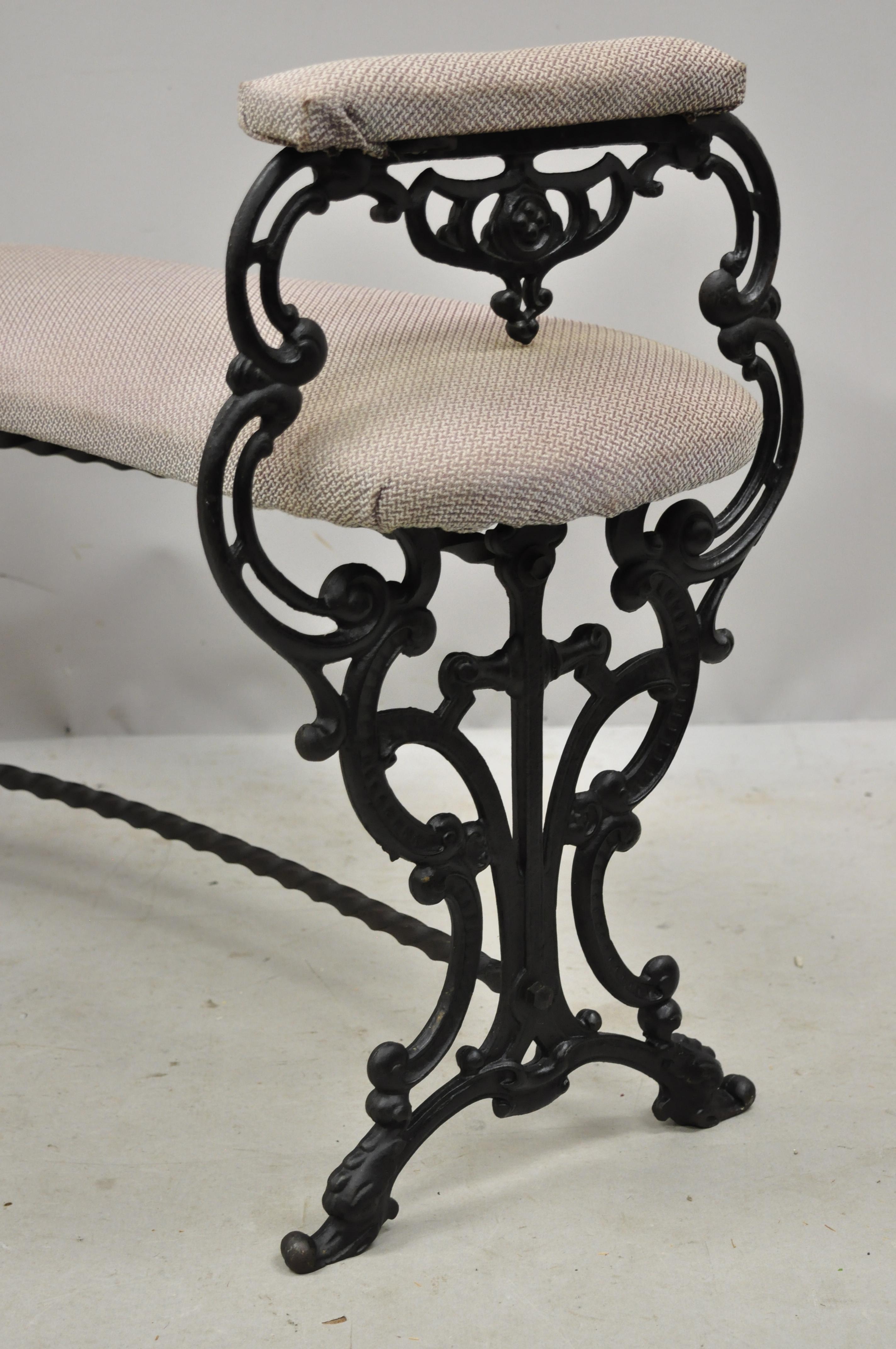 wrought iron vanity bench