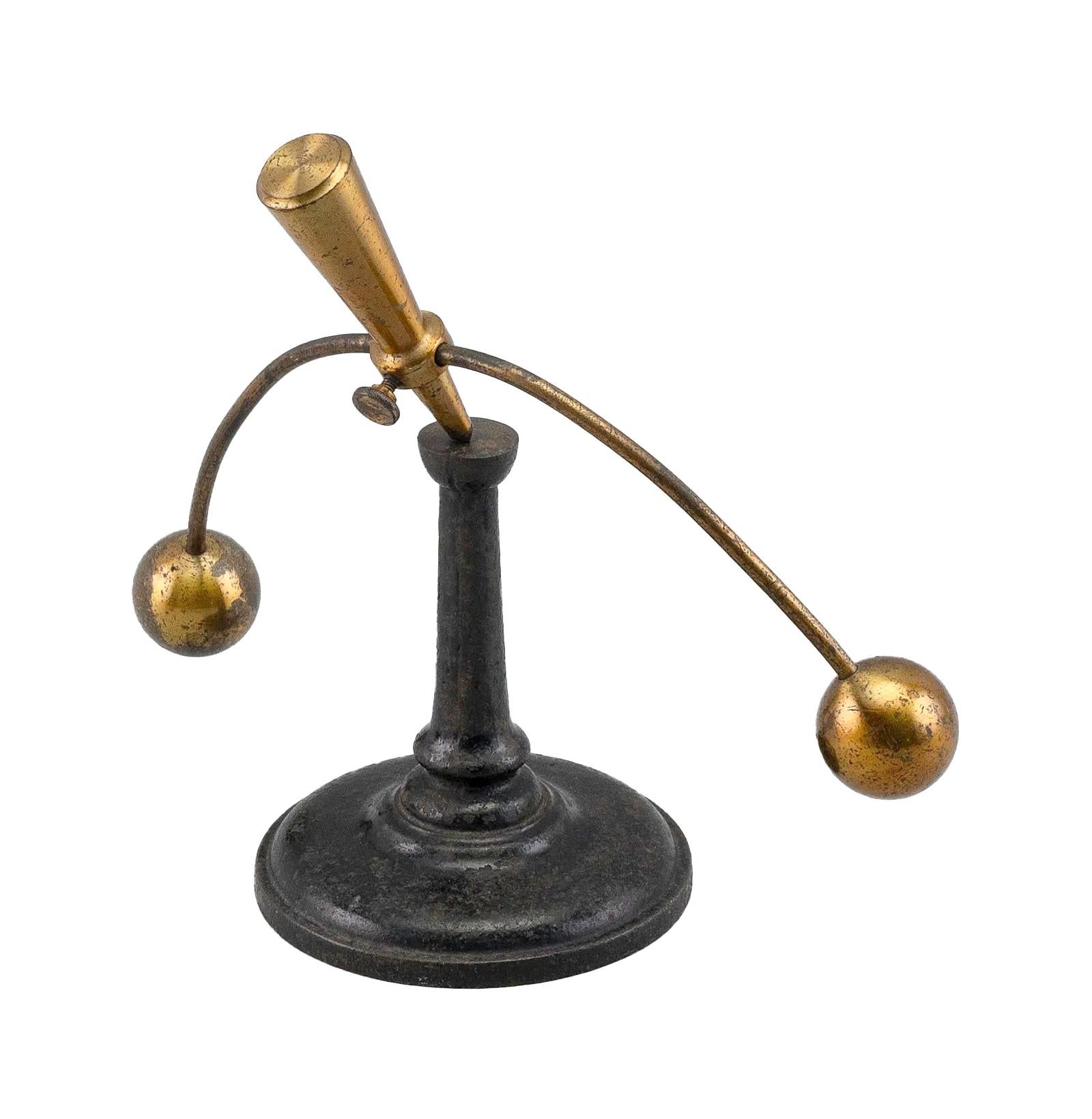 Victorian Antique Cast Iron & Lacquered Brass Max Kohl Type Didactic Balance Device For Sale