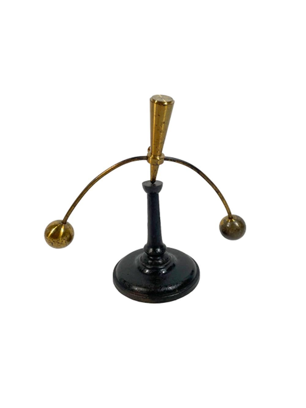 German Antique Cast Iron & Lacquered Brass Max Kohl Type Didactic Balance Device For Sale