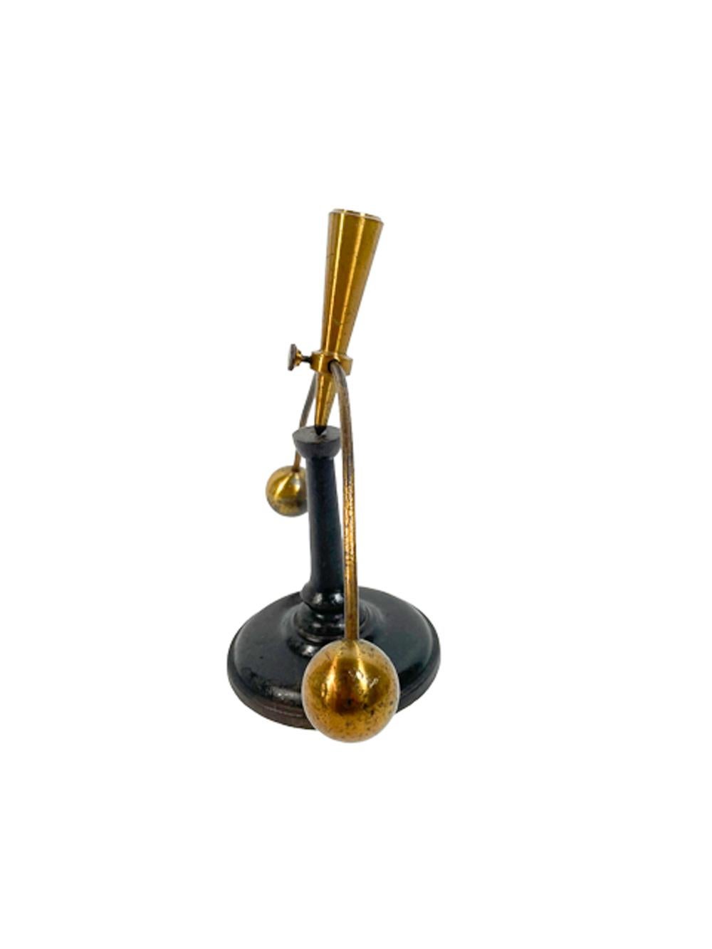 Antique Cast Iron & Lacquered Brass Max Kohl Type Didactic Balance Device In Good Condition For Sale In Chapel Hill, NC