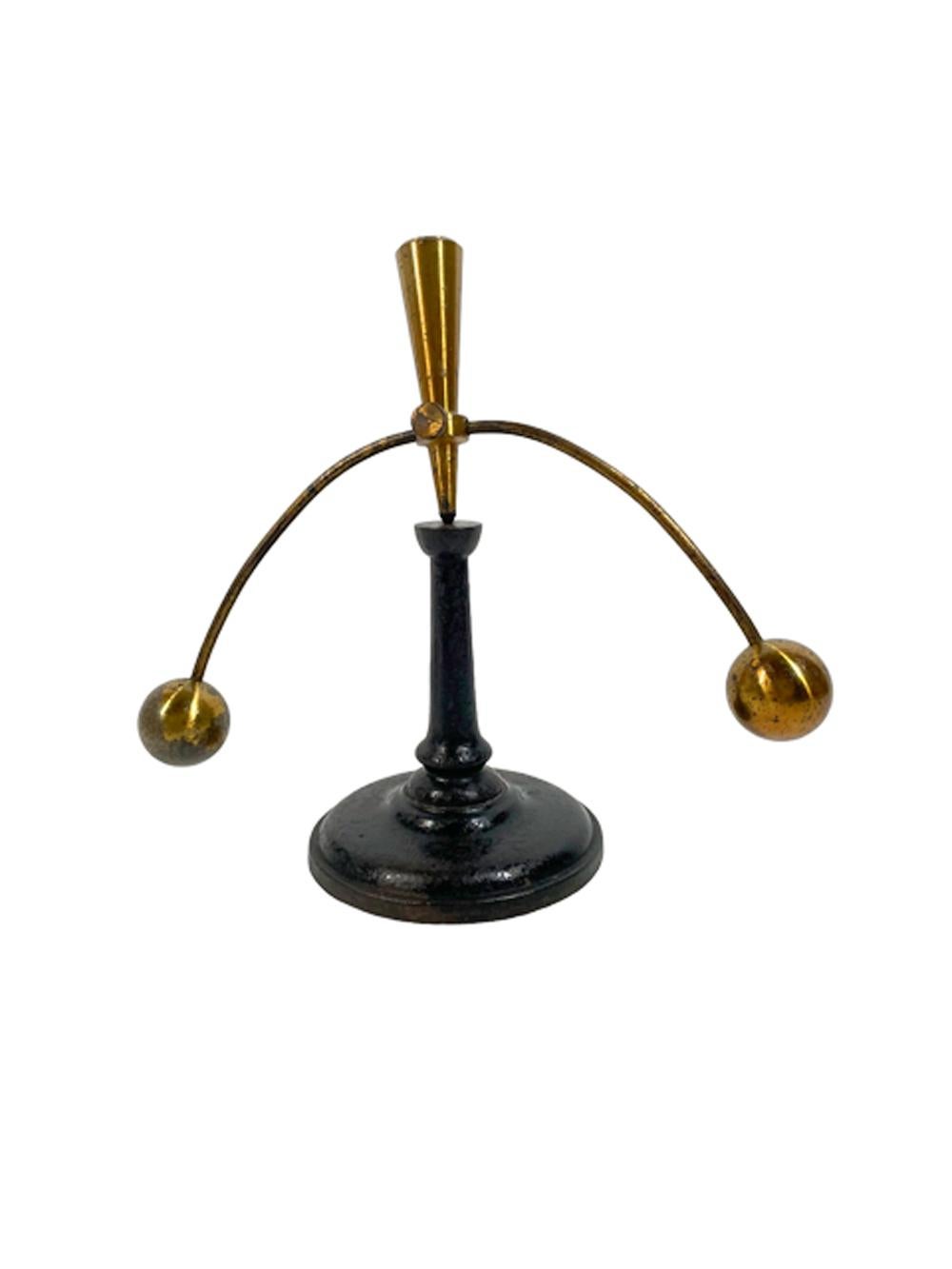 19th Century Antique Cast Iron & Lacquered Brass Max Kohl Type Didactic Balance Device For Sale