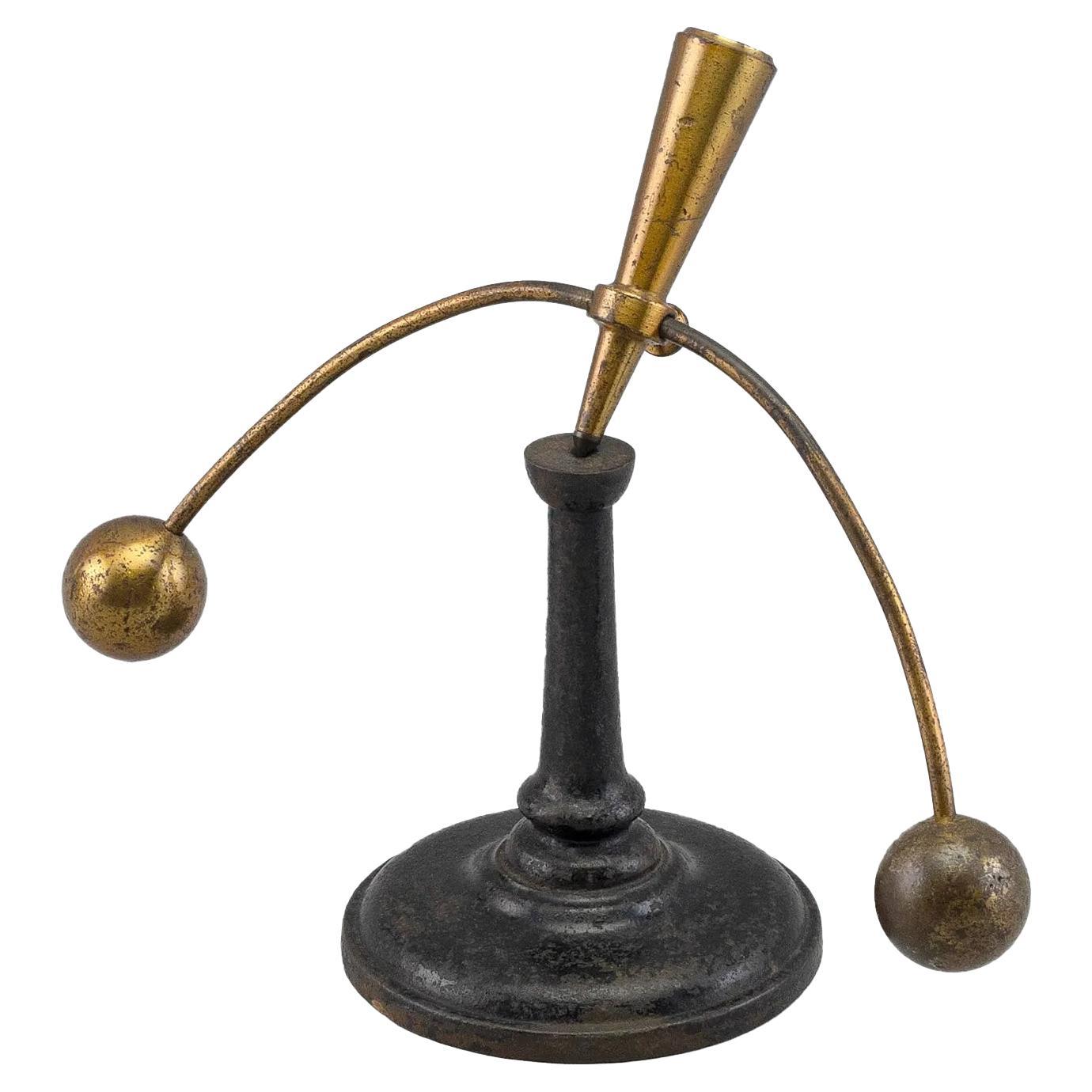 Antique Cast Iron & Lacquered Brass Max Kohl Type Didactic Balance Device For Sale