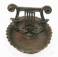 Antique Cast Iron  Lyre Boot Scraper, English , , Door Scrape, Regency