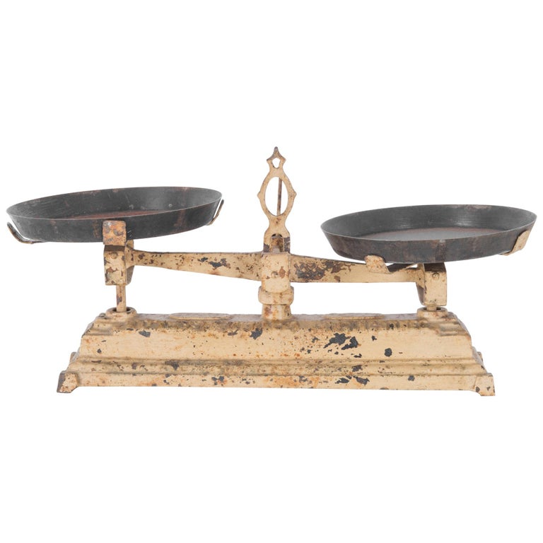 Antique Cast Iron Metal Balance Scale at 1stDibs