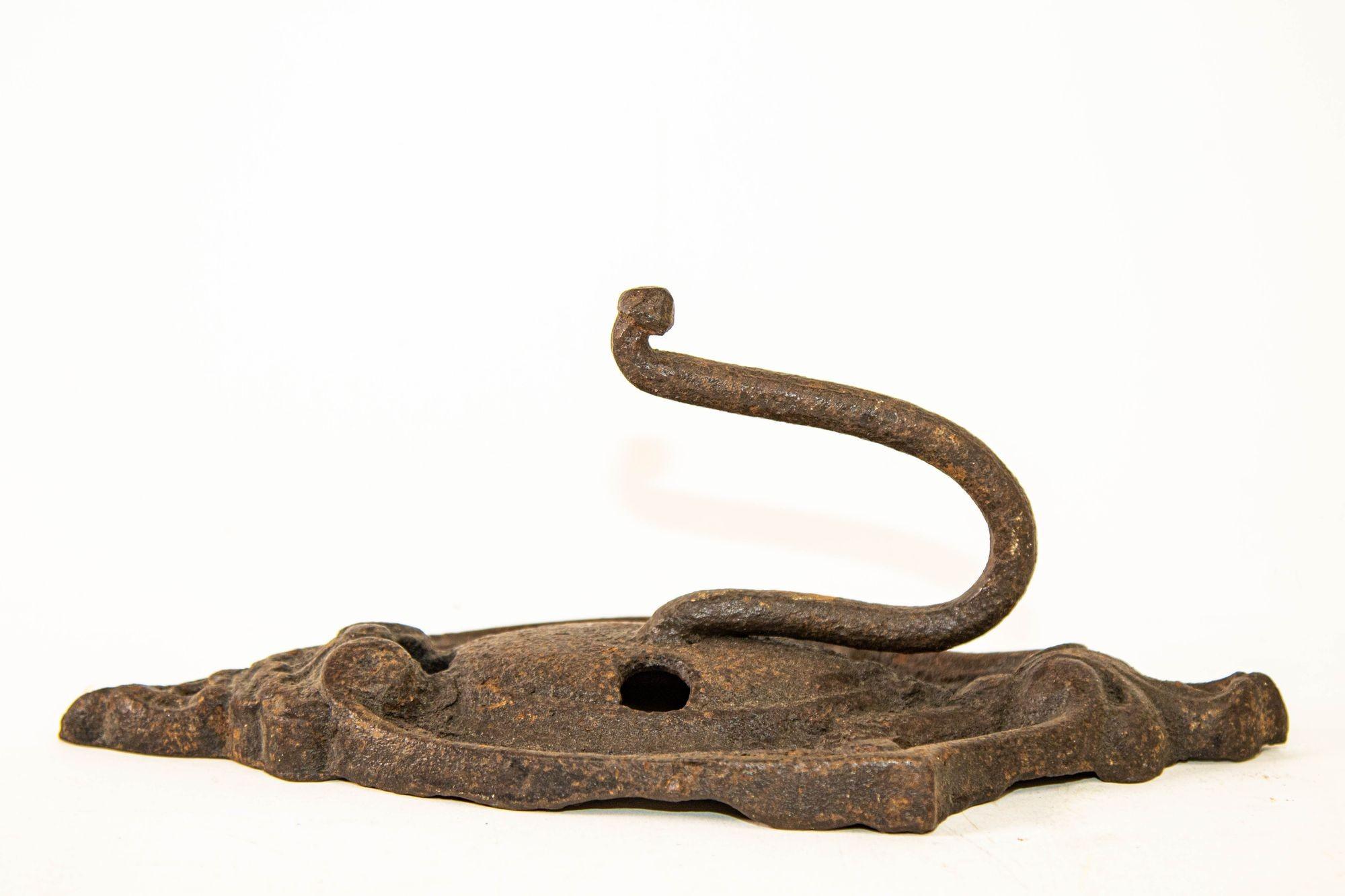 Victorian Antique Cast Iron Metal Wall Coat Hook For Sale