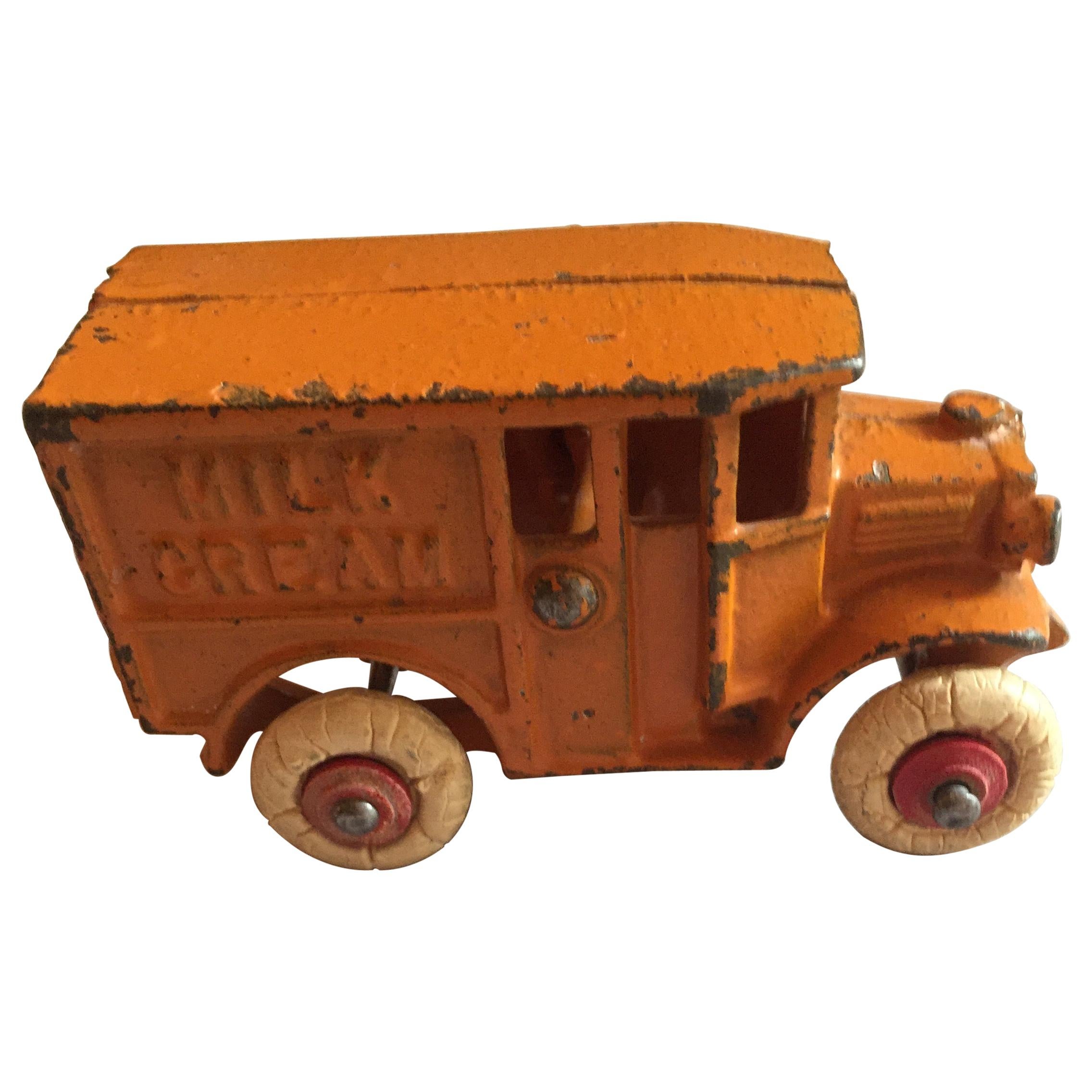 Antique Cast Iron Milk Wagon, circa 1920s