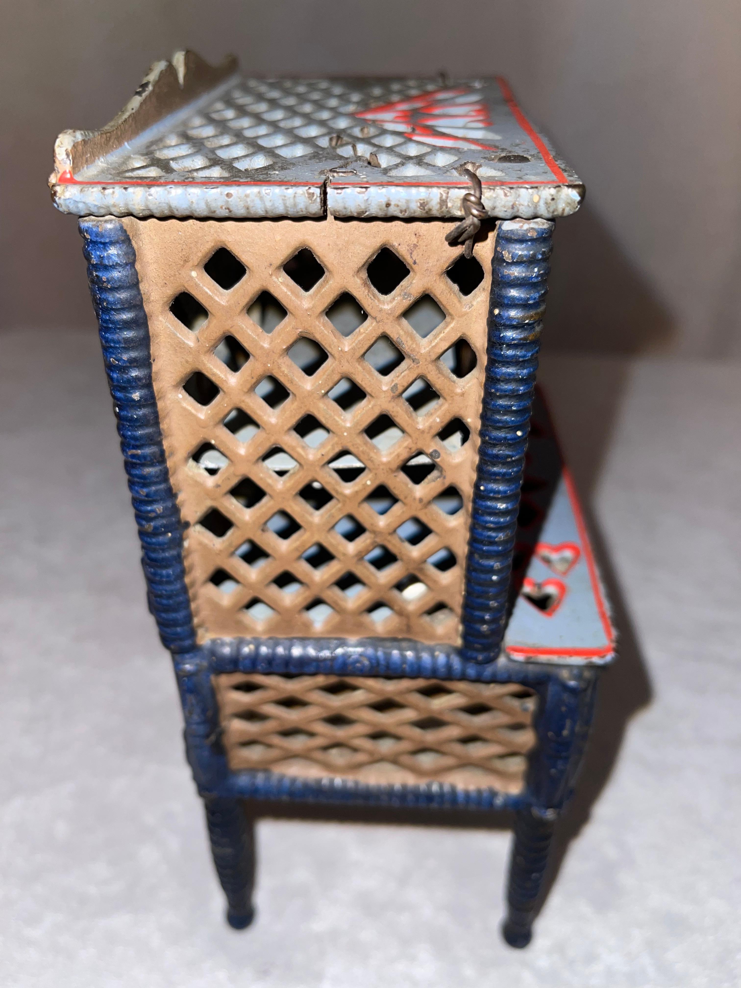 20th Century Antique Cast Iron Miniature Cabinet, ca. 1900 For Sale