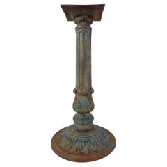 Antique Cast Iron Pedestal Bistro Table Base by Haasbrock-Sonderguard Mfg.